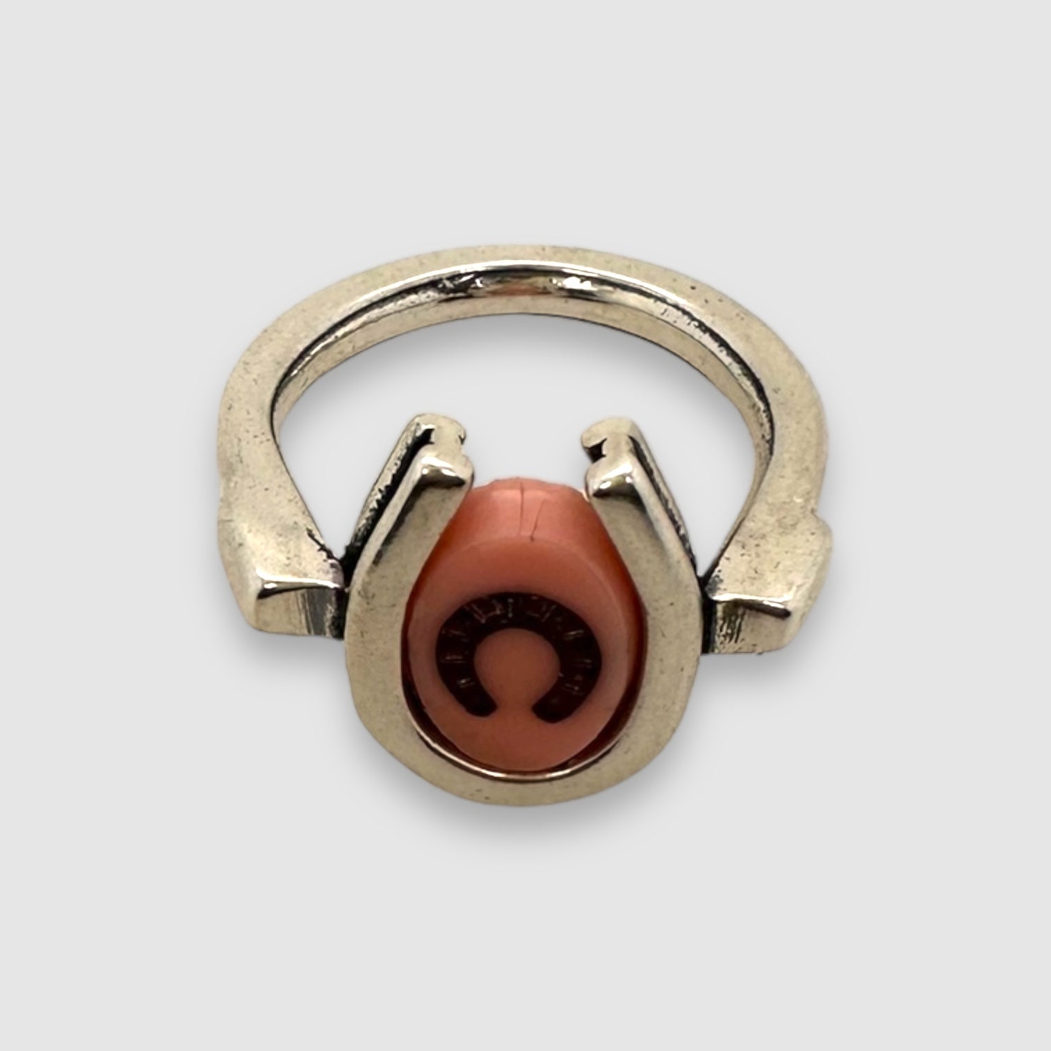 TRIPLE LUCK // SILVER RING // PINK & PINK INTAGLIO