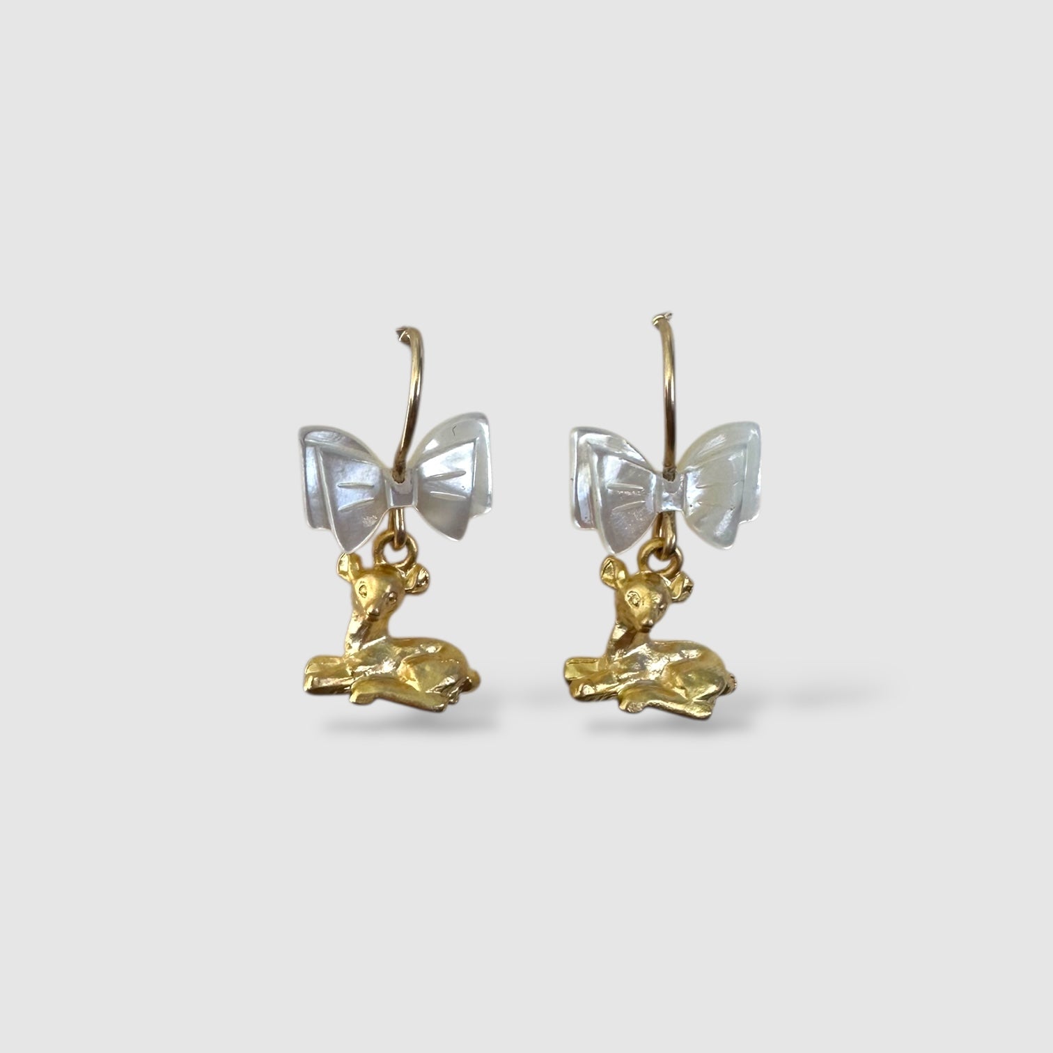 EARRINGS // MOTHER OF PEARL // BOW // DEER