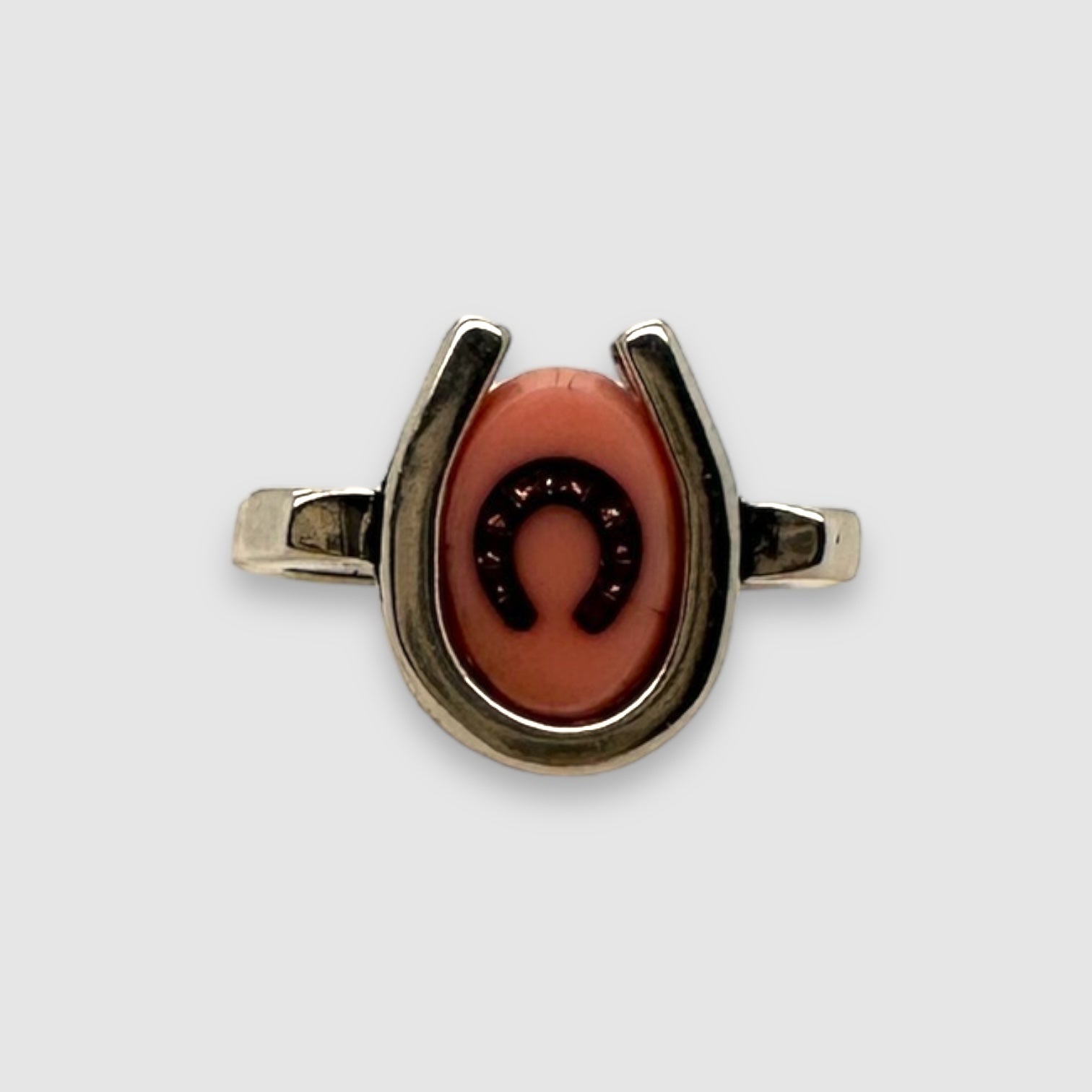 TRIPLE LUCK // SILVER RING // PINK & PINK INTAGLIO