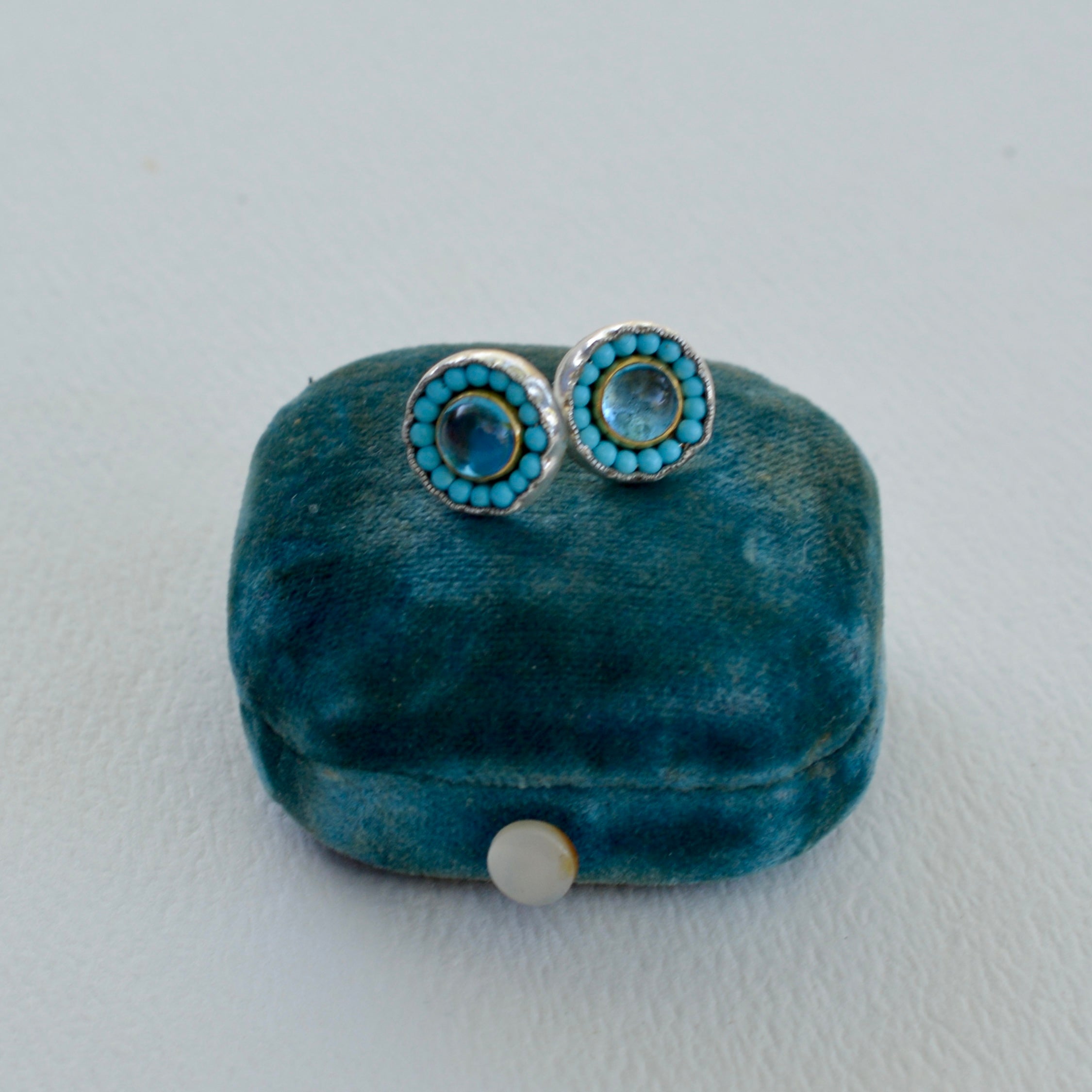 HEIRLOOM EARRINGS // STUD // AQUAMARINE // TURQUOISE