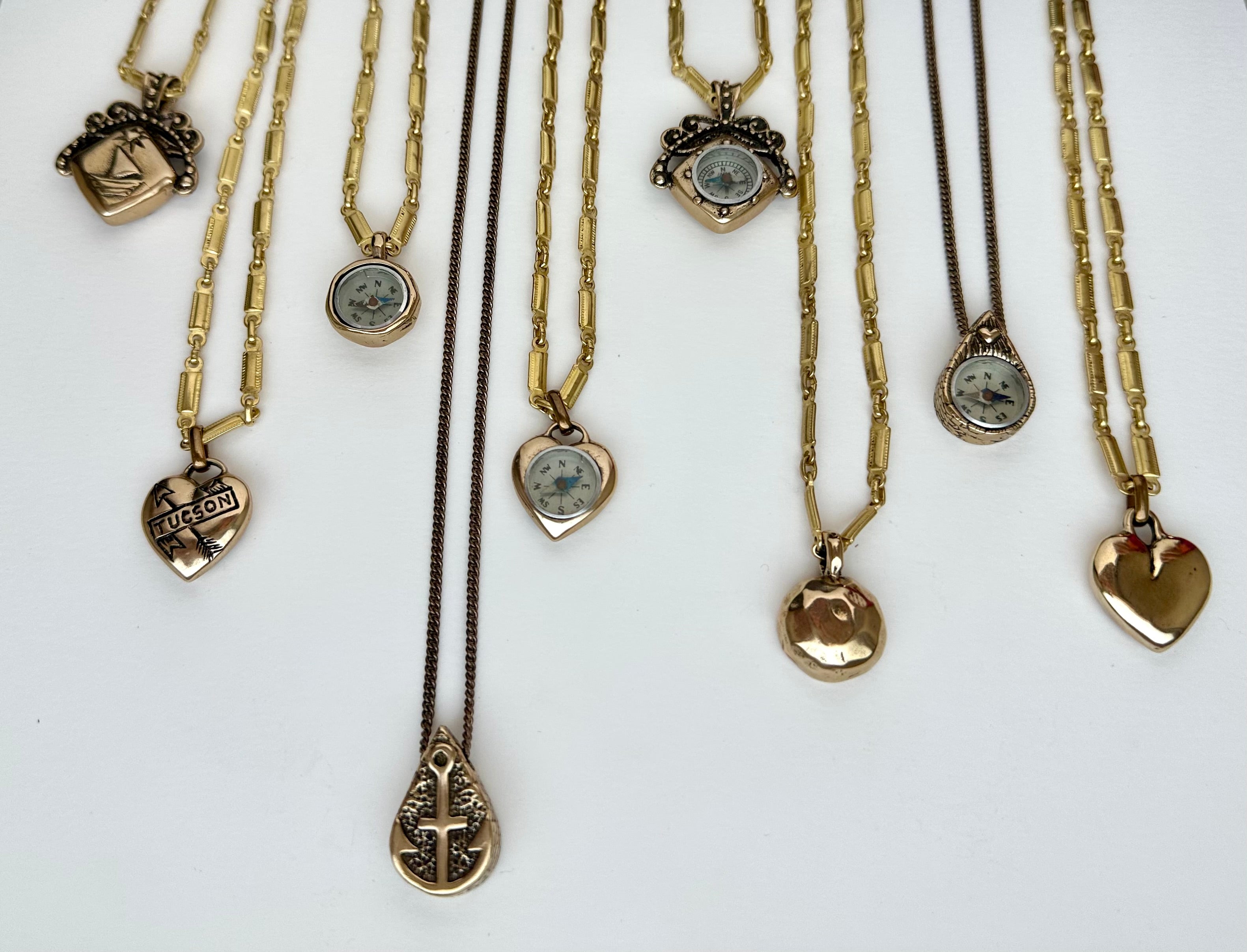 HEART COMPASS // BRONZE // BRASS // NECKLACE