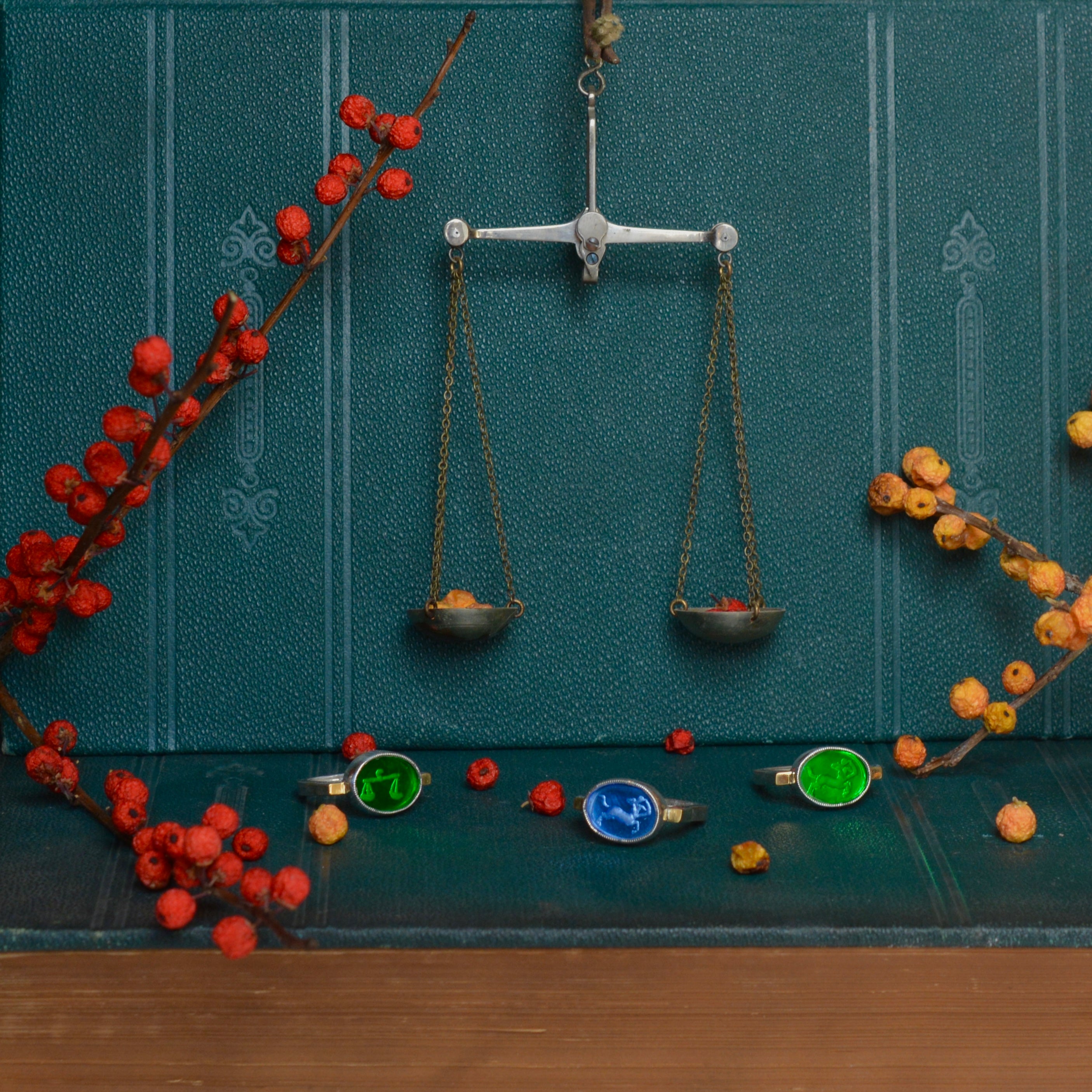 RING // LIBRA // GREEN INTAGLIO