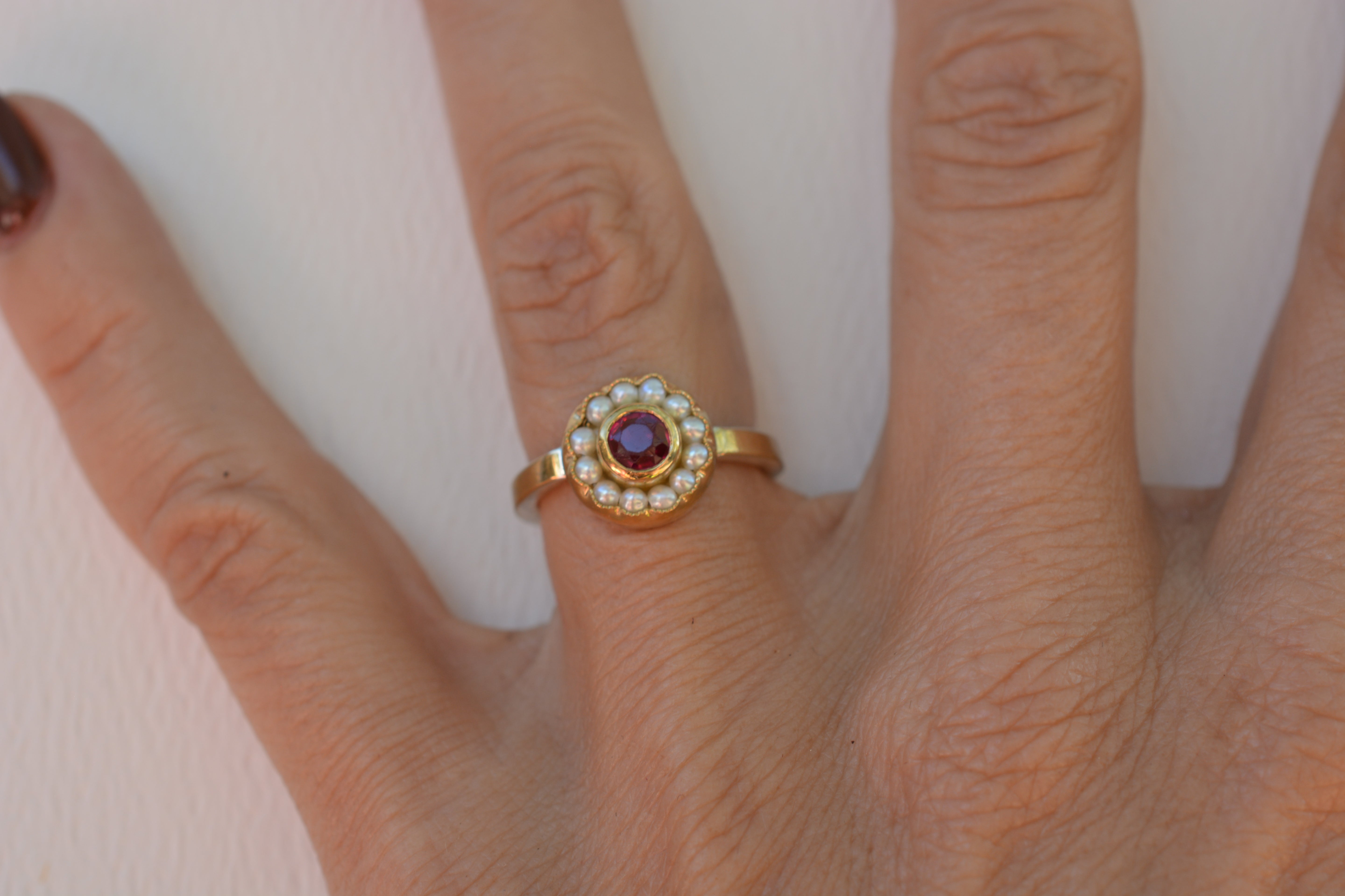 HEIRLOOM RING // SEED PEARLS // RUBY