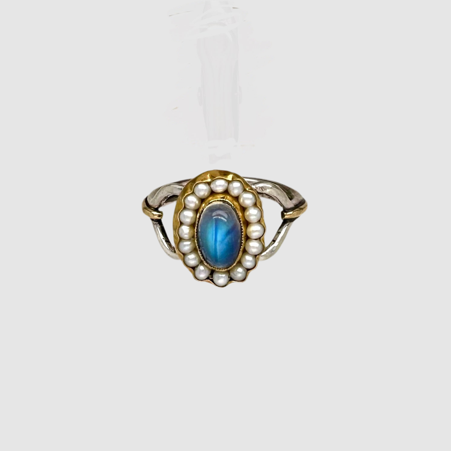 HEIRLOOM RING // SEED PEARLS // OVAL MOONSTONE