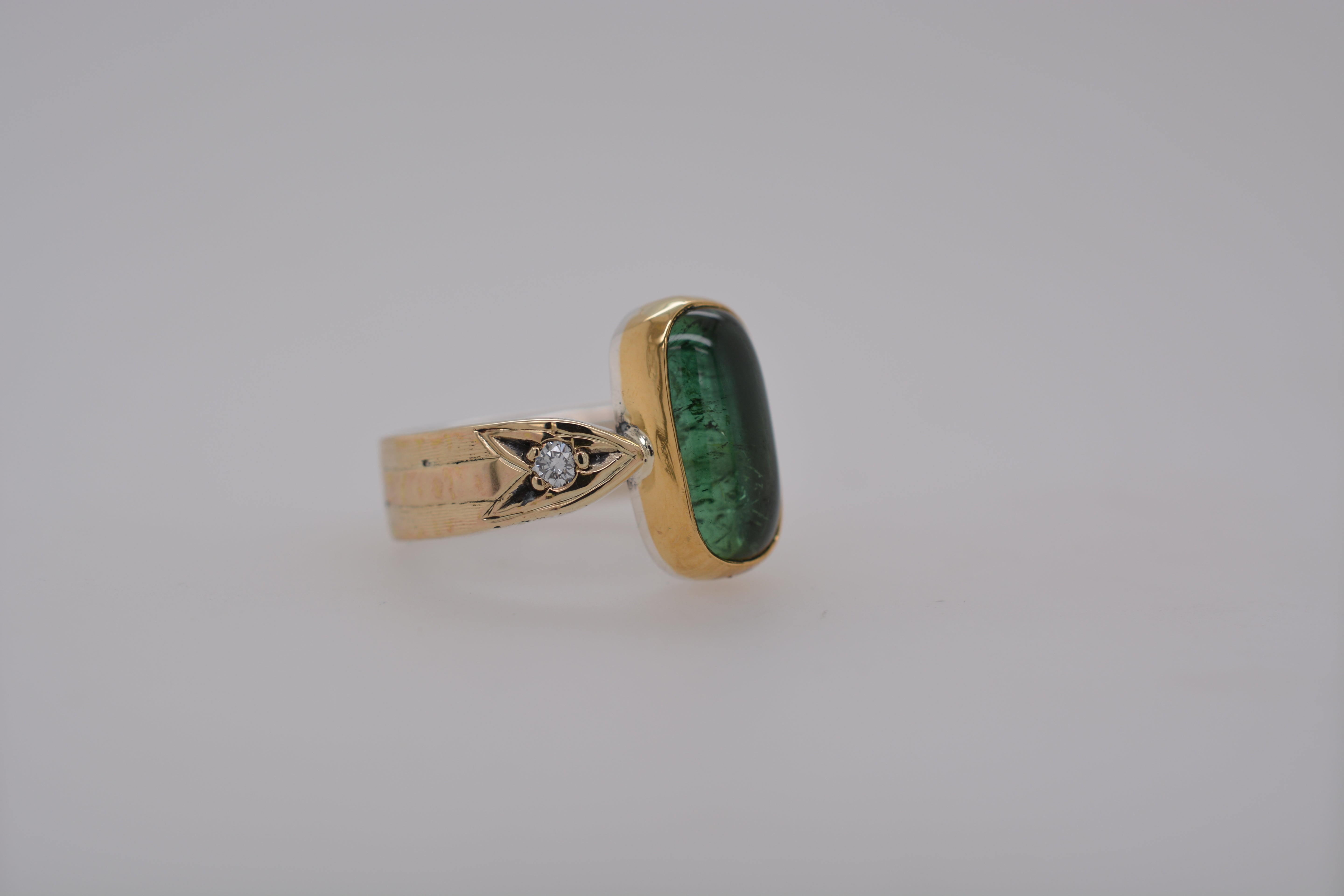 DOUBLE ARROW RING // GREEN TOURMALINE