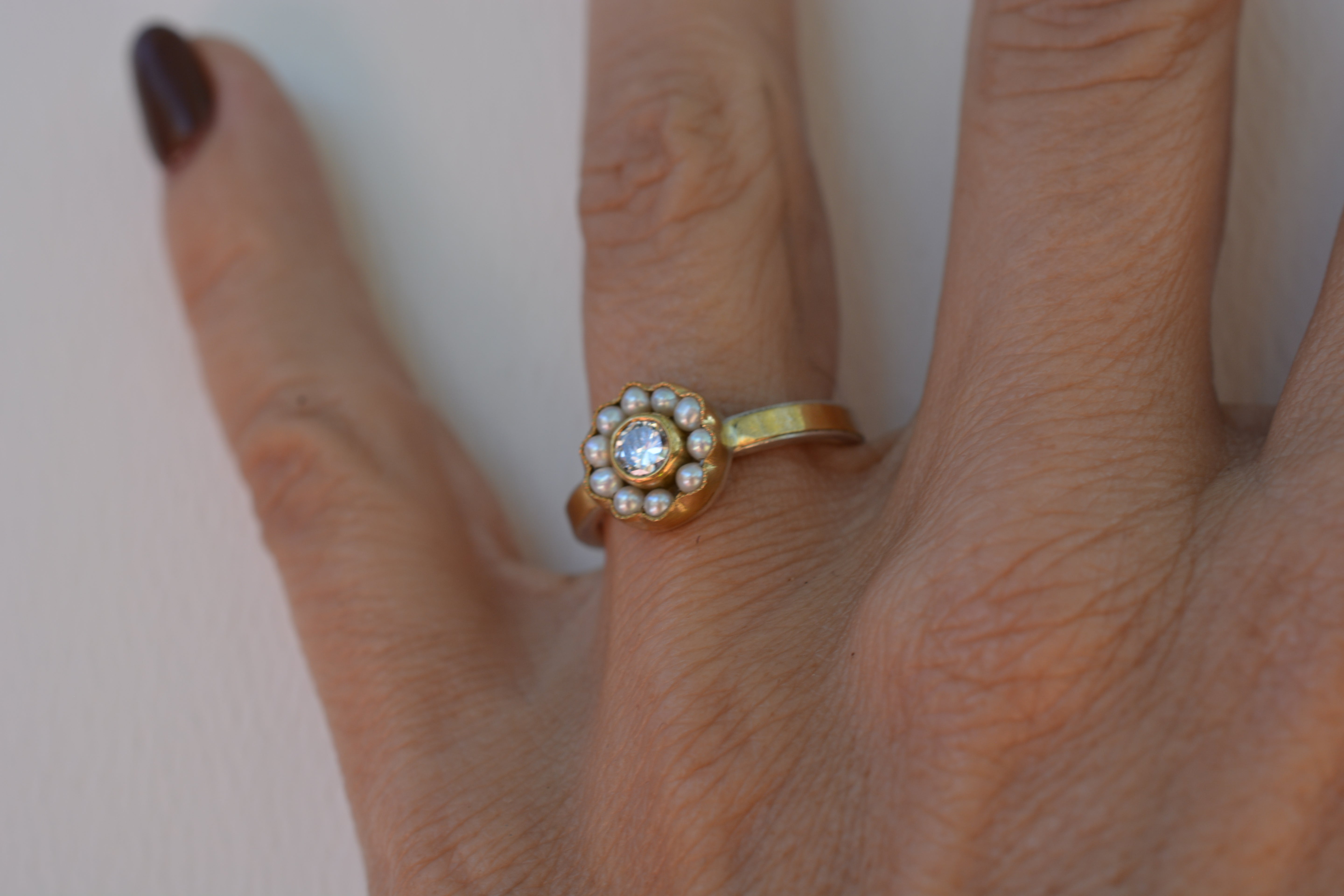 HEIRLOOM RING // SEED PEARLS // DIAMOND