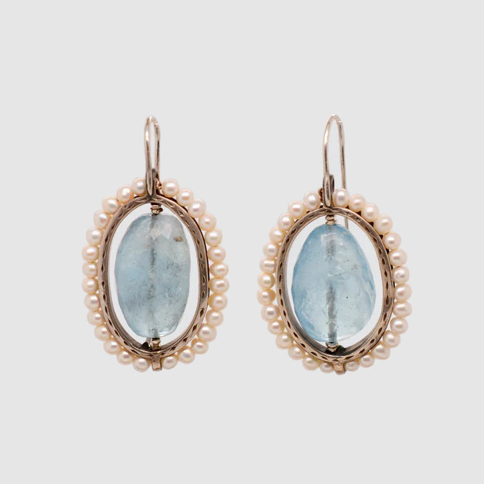 HEIRLOOM EARRINGS // AQUAMARINE // PEARL