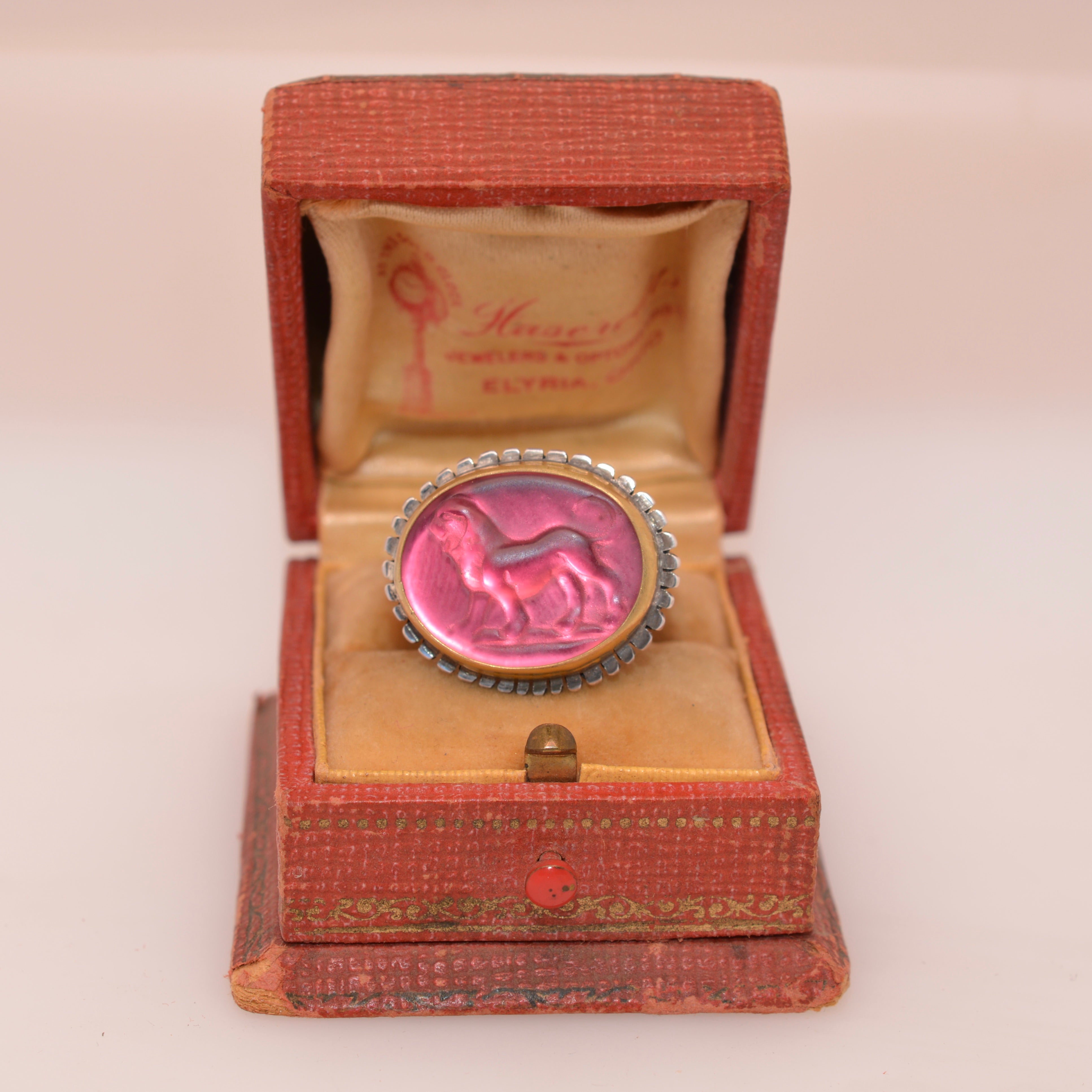 LION RING // PINK INTAGLIO