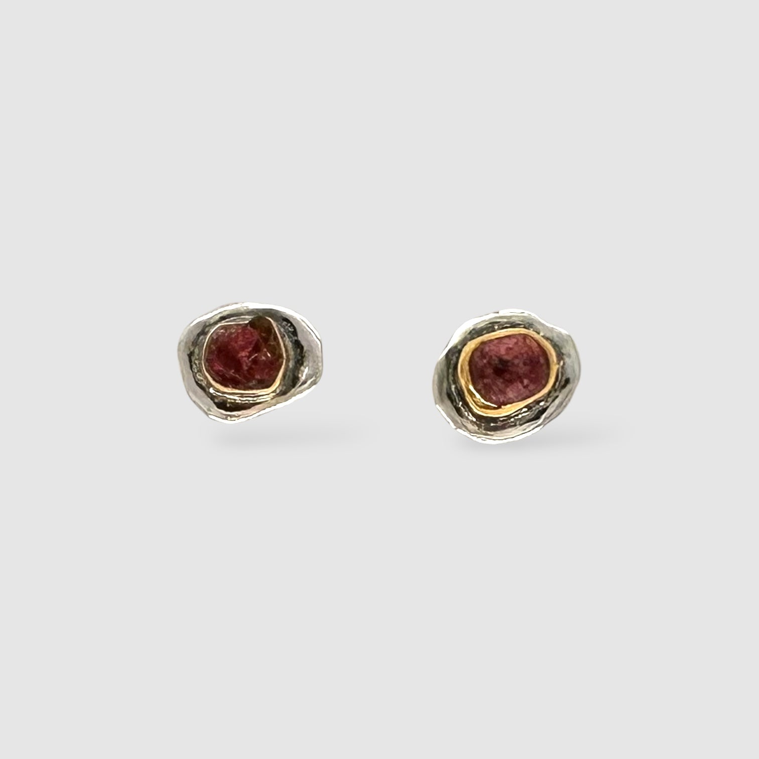 VIOLA EARRINGS // GOLD // SILVER // STUD // TOURMALINE