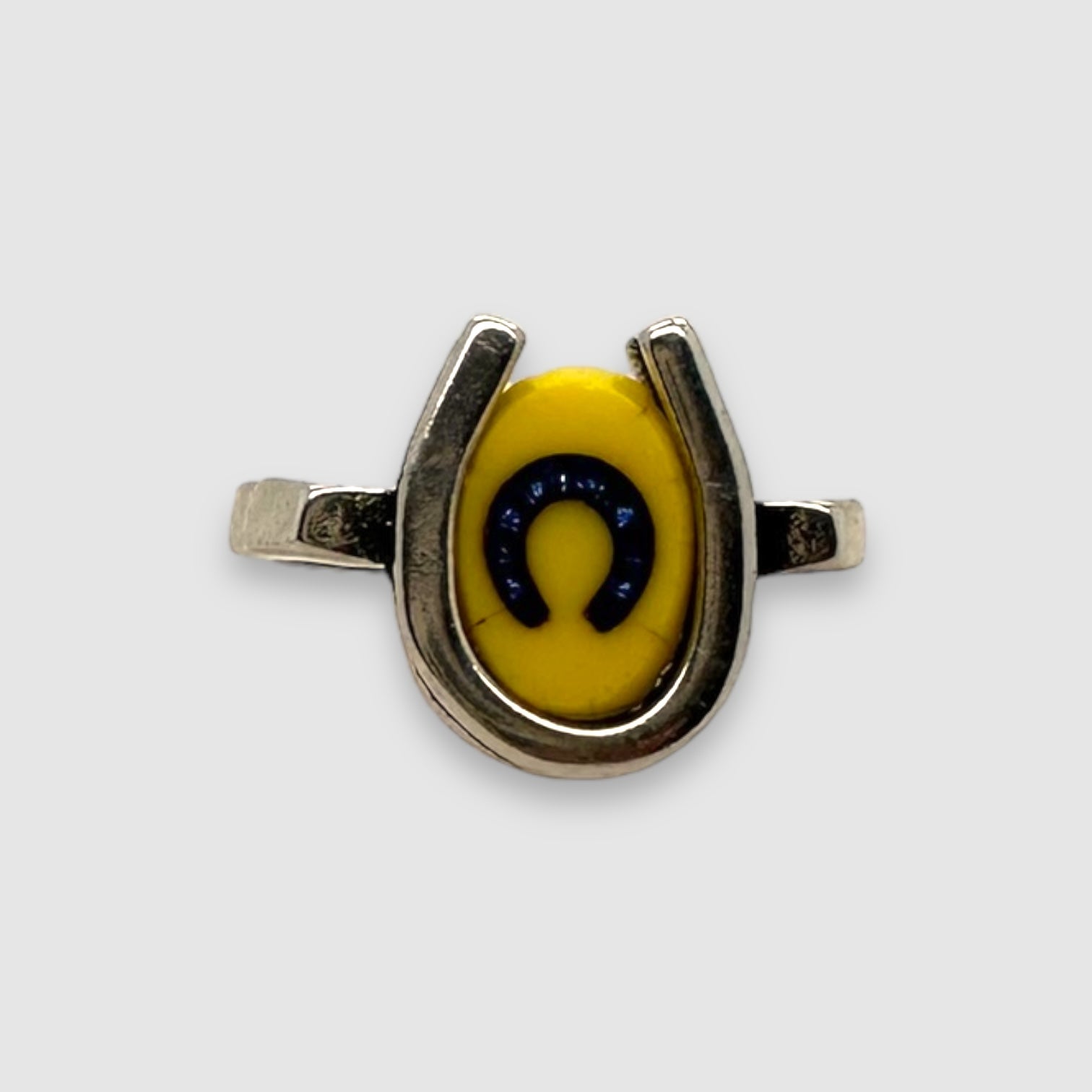 TRIPLE LUCK // SILVER RING // YELLOW BLUE INTAGLIO