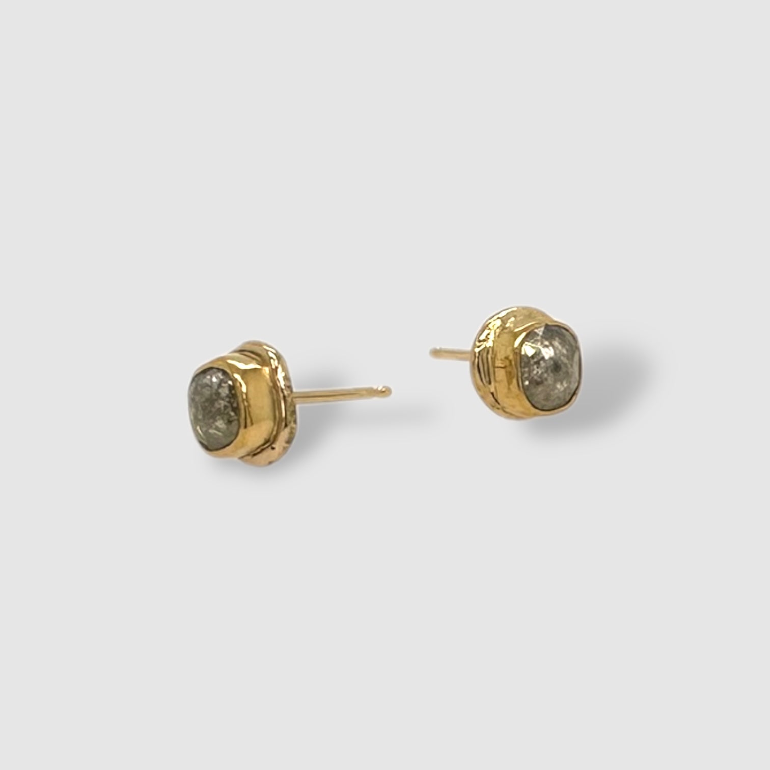 VIOLA EARRINGS // GOLD // STUD // ROSE CUT DIAMOND