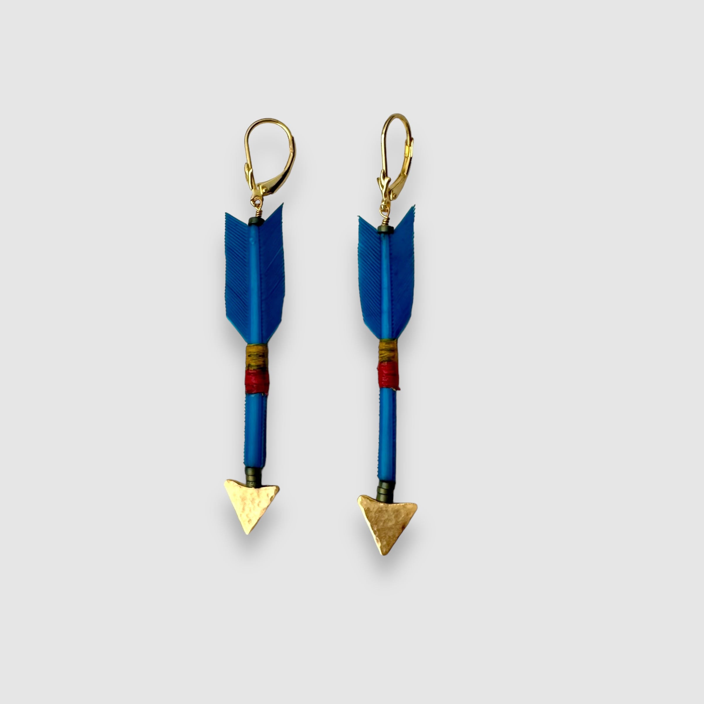FEATHER ARROW EARRINGS // DARK TURQUOISE // VERMEIL