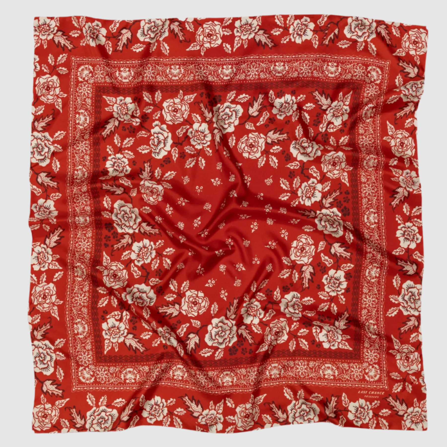 SILK TWILL SCARF // ROSEY IN RED HOT