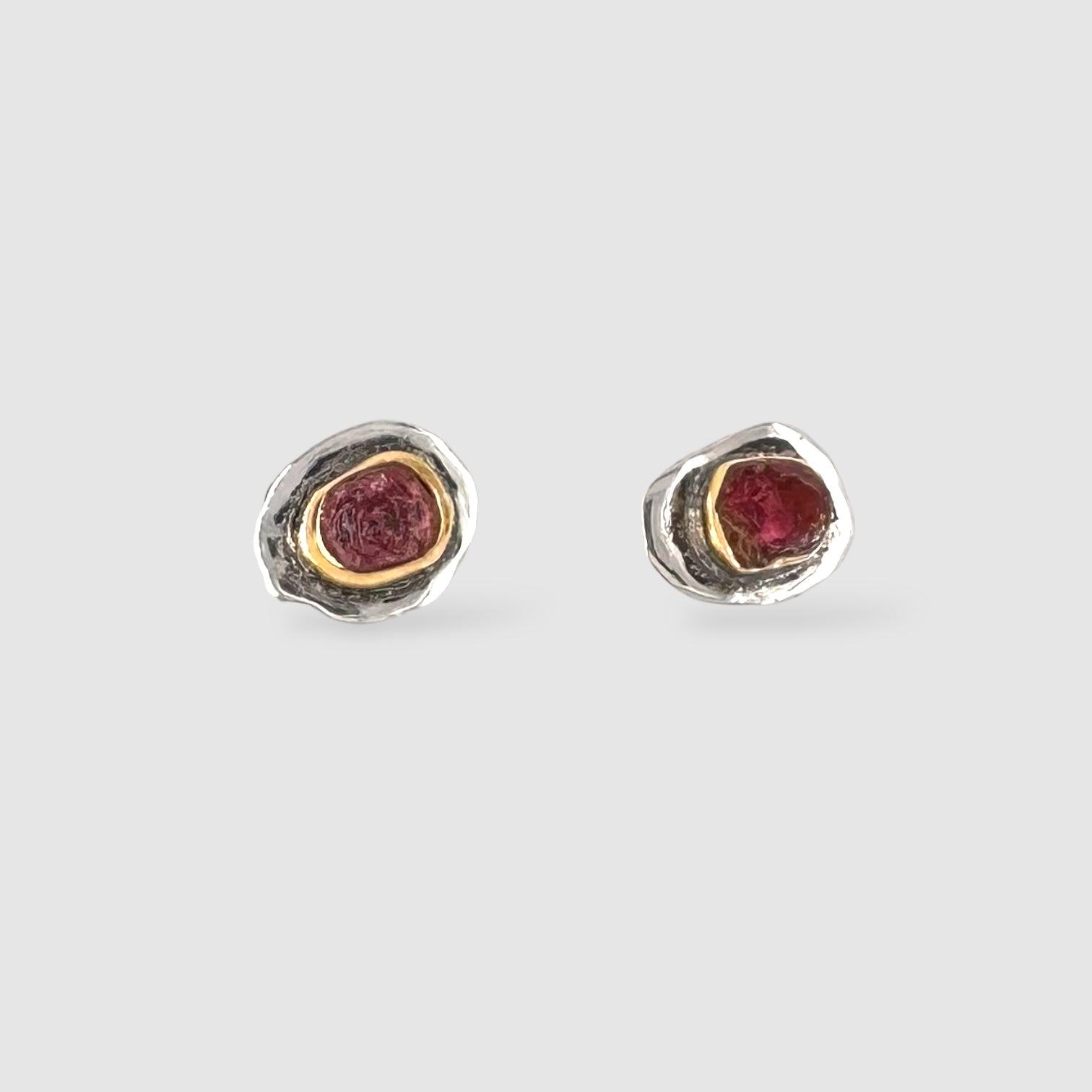 VIOLA EARRINGS // GOLD // SILVER // STUD // TOURMALINE