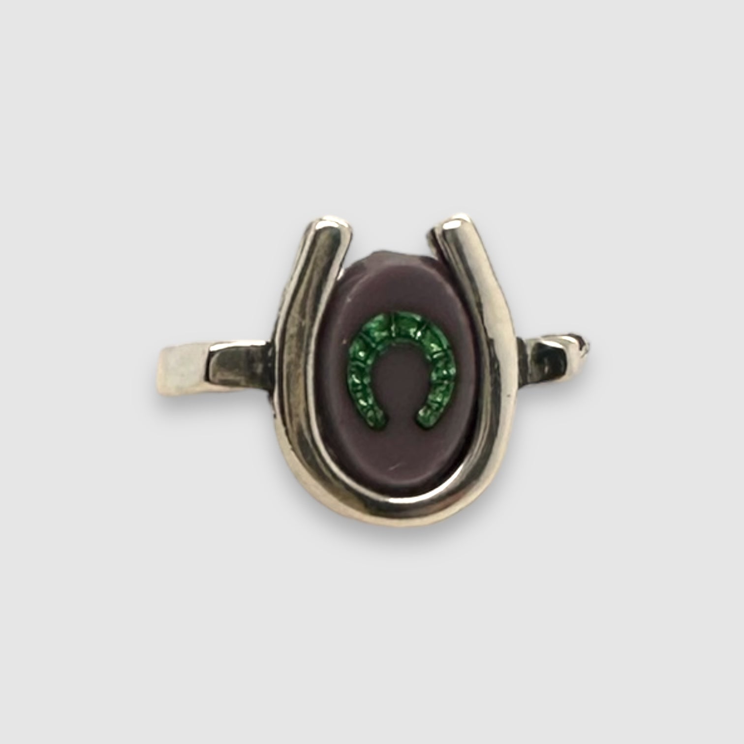 TRIPLE LUCK // SILVER RING // PURPLE GREEN INTAGLIO