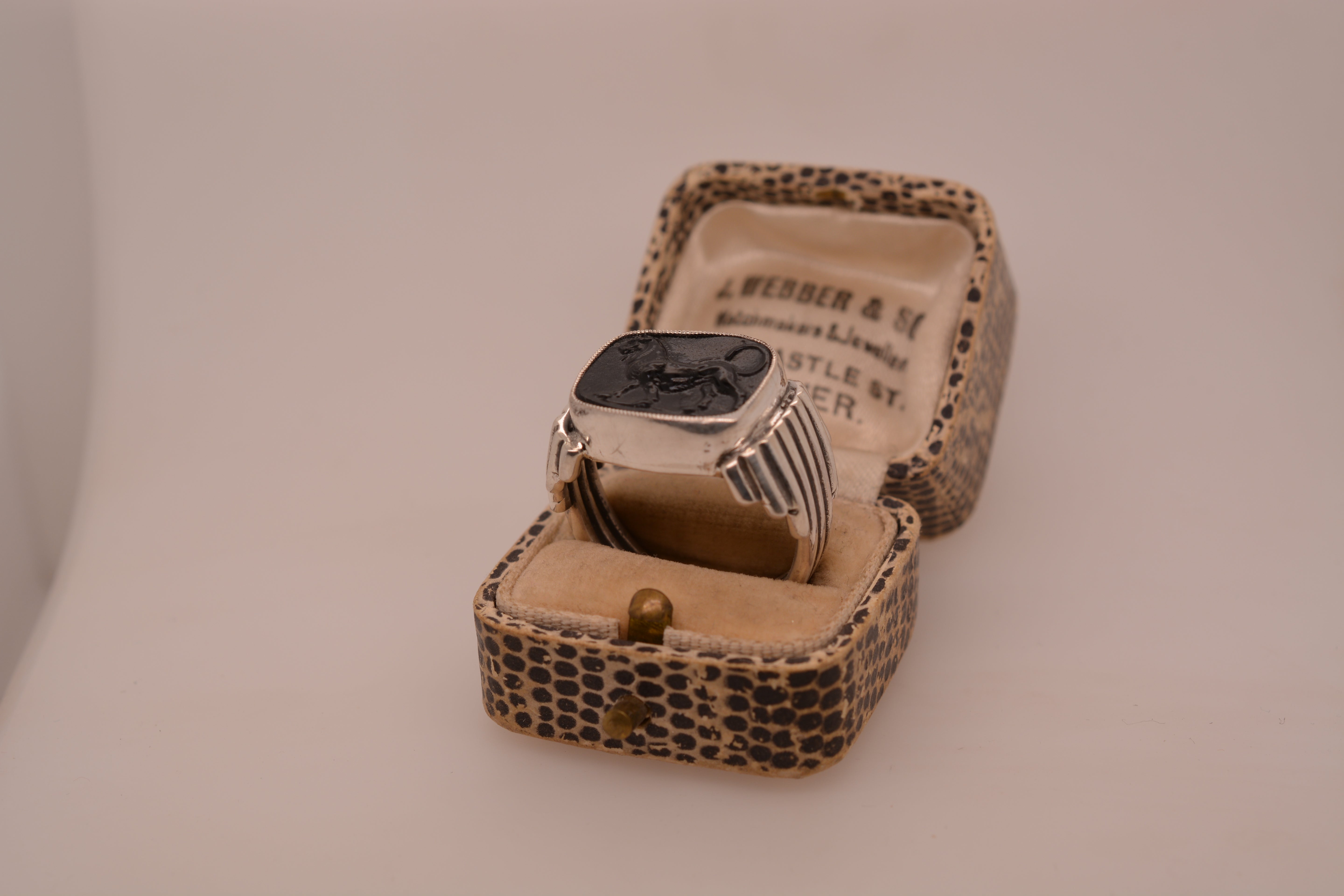 LION RING // BLACK INTAGLIO