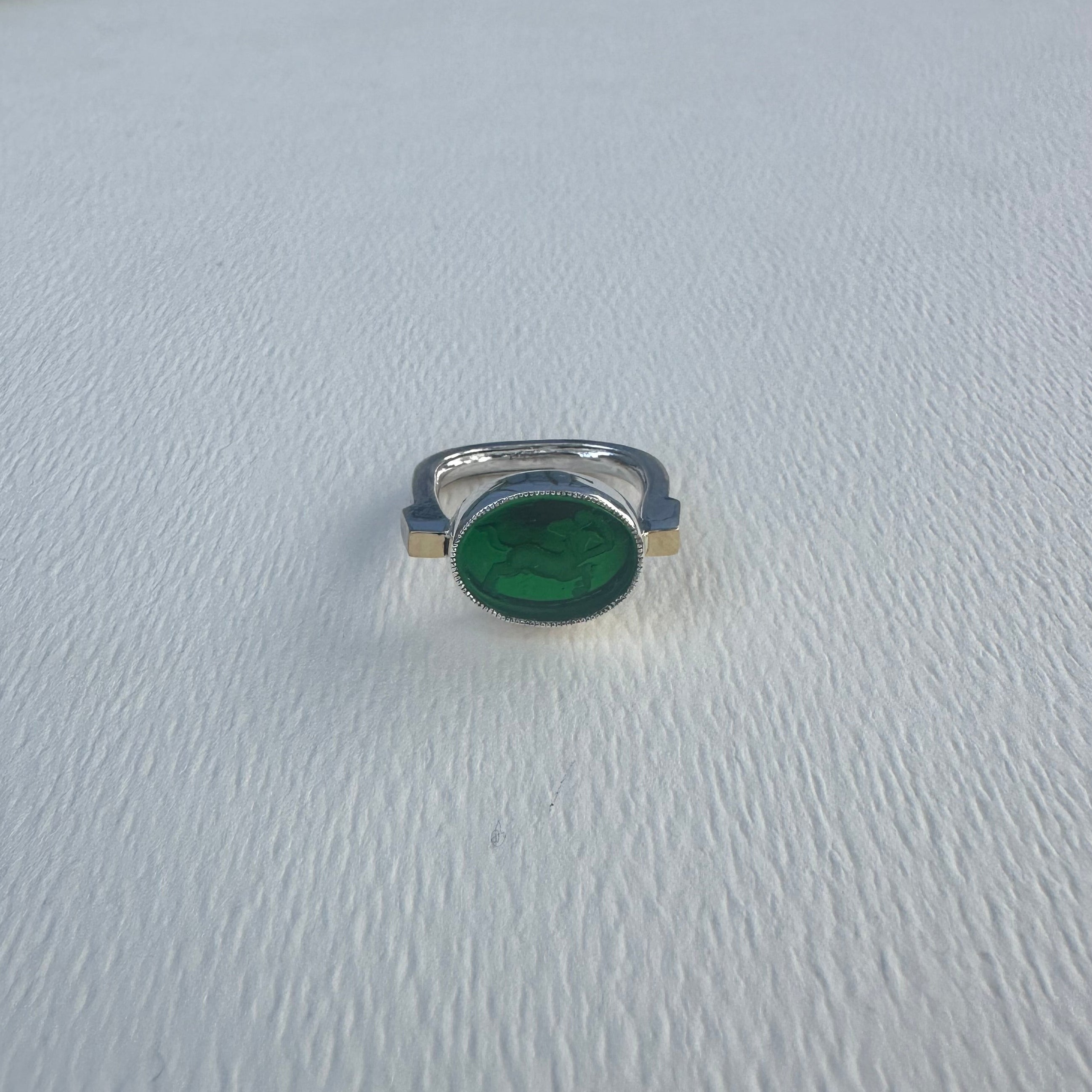 RING // SAGITTARIUS // GREEN INTAGLIO