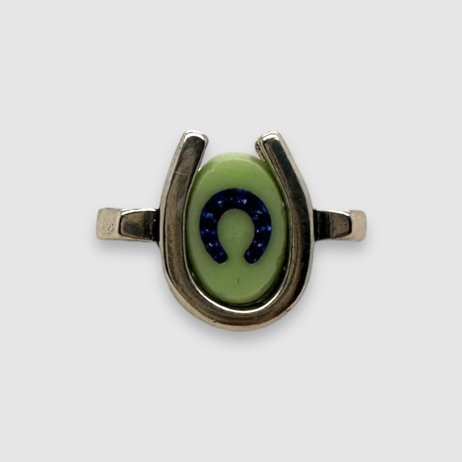 TRIPLE LUCK // SILVER RING // GREEN BLUE INTAGLIO