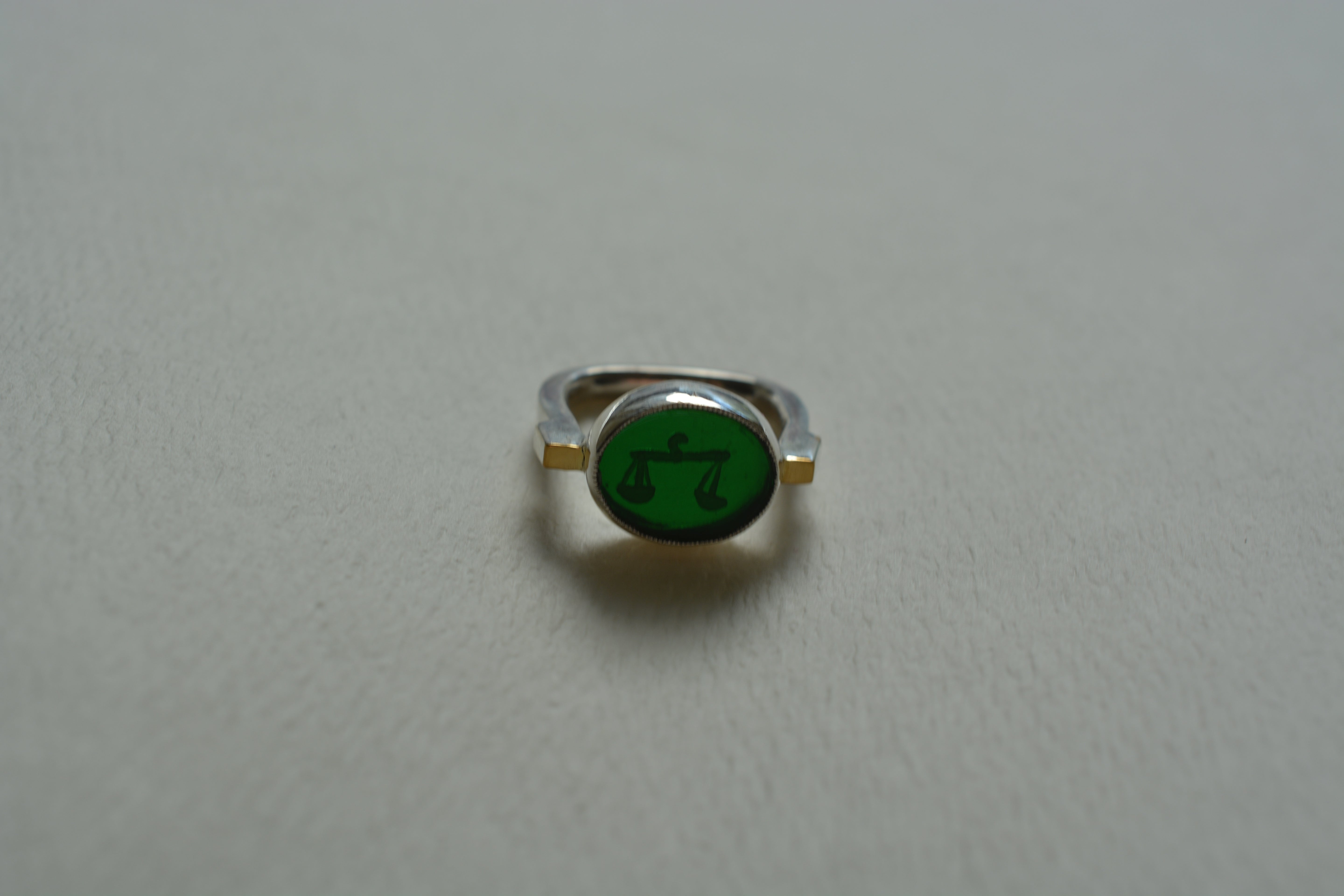 RING // LIBRA // GREEN INTAGLIO