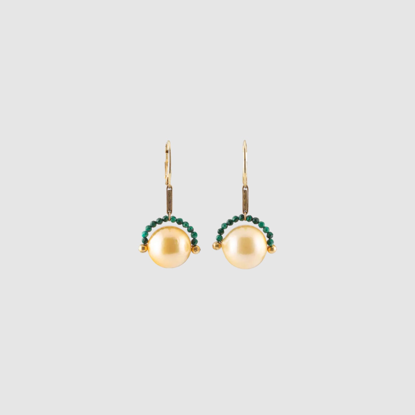 NOISE CANCELLING PEARL EARRINGS // MALACHITE