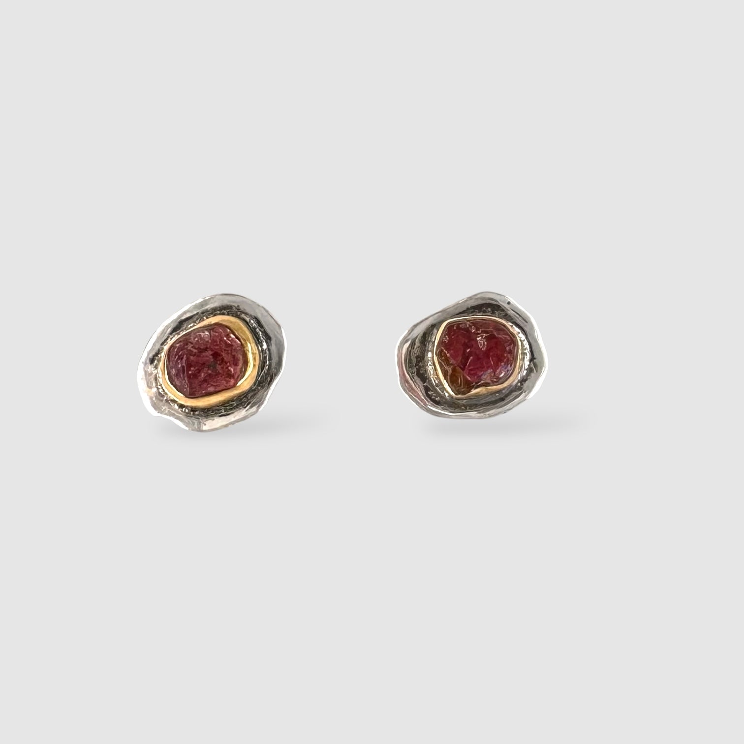 VIOLA EARRINGS // GOLD // SILVER // STUD // TOURMALINE