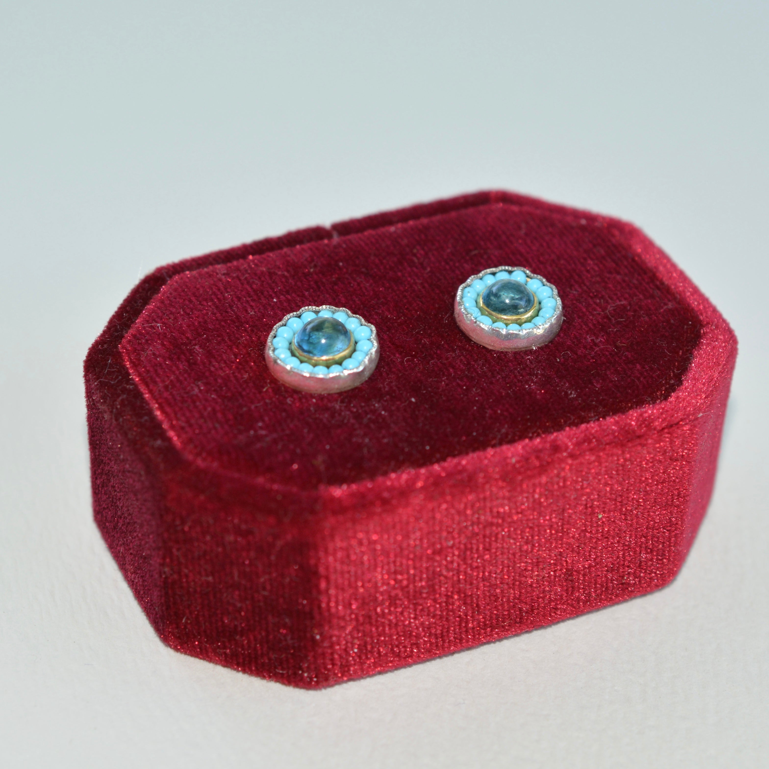 HEIRLOOM EARRINGS // STUD // AQUAMARINE // TURQUOISE