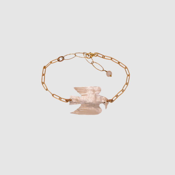 POESIA DEL MAR // BRACELET // MOTHER OF PEARL // BIRD