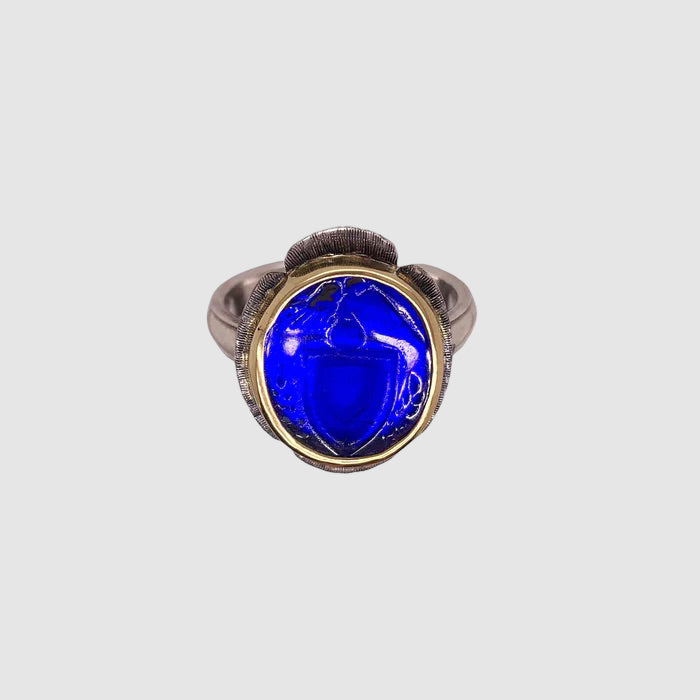 COBALT BLUE // INTAGLIO // FLOWER // RING