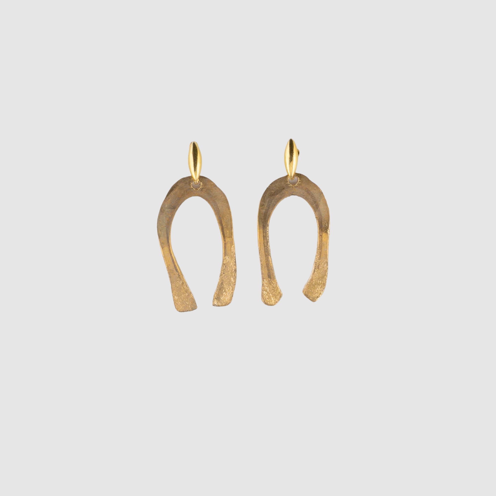 ARCO BRASS / VERMEIL POST EARRINGS // SMALL