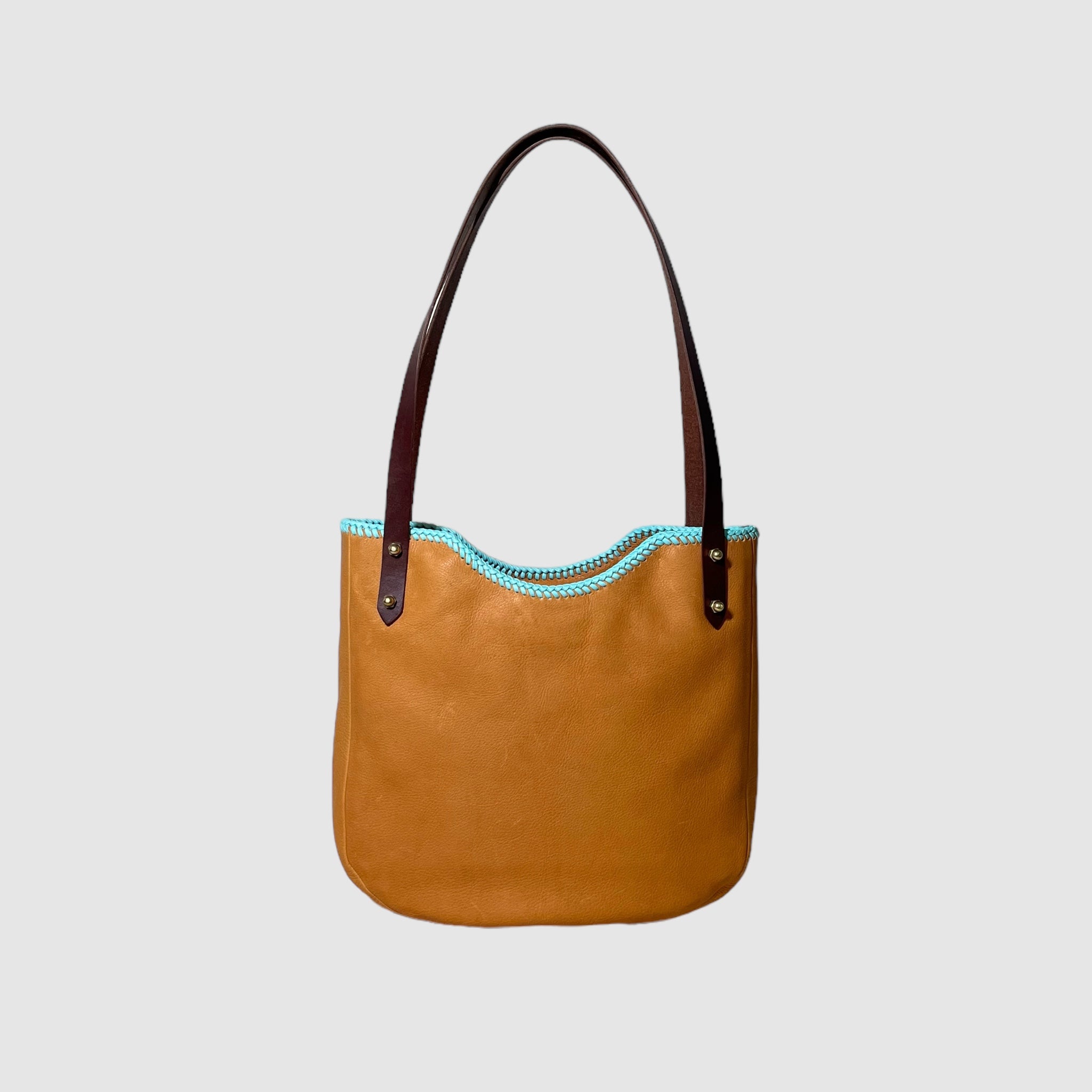 OUTSIDER SHOULDER // DARK HONEY & SOFT TURQUOISE