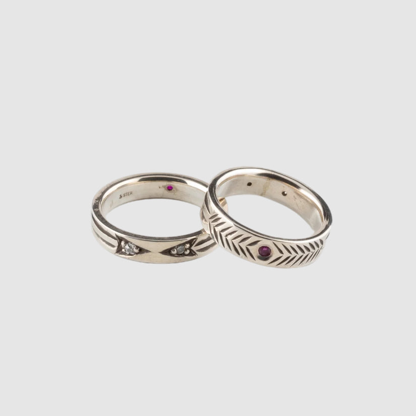 ARROW RING // DOUBLE // RUBY & DIAMONDS
