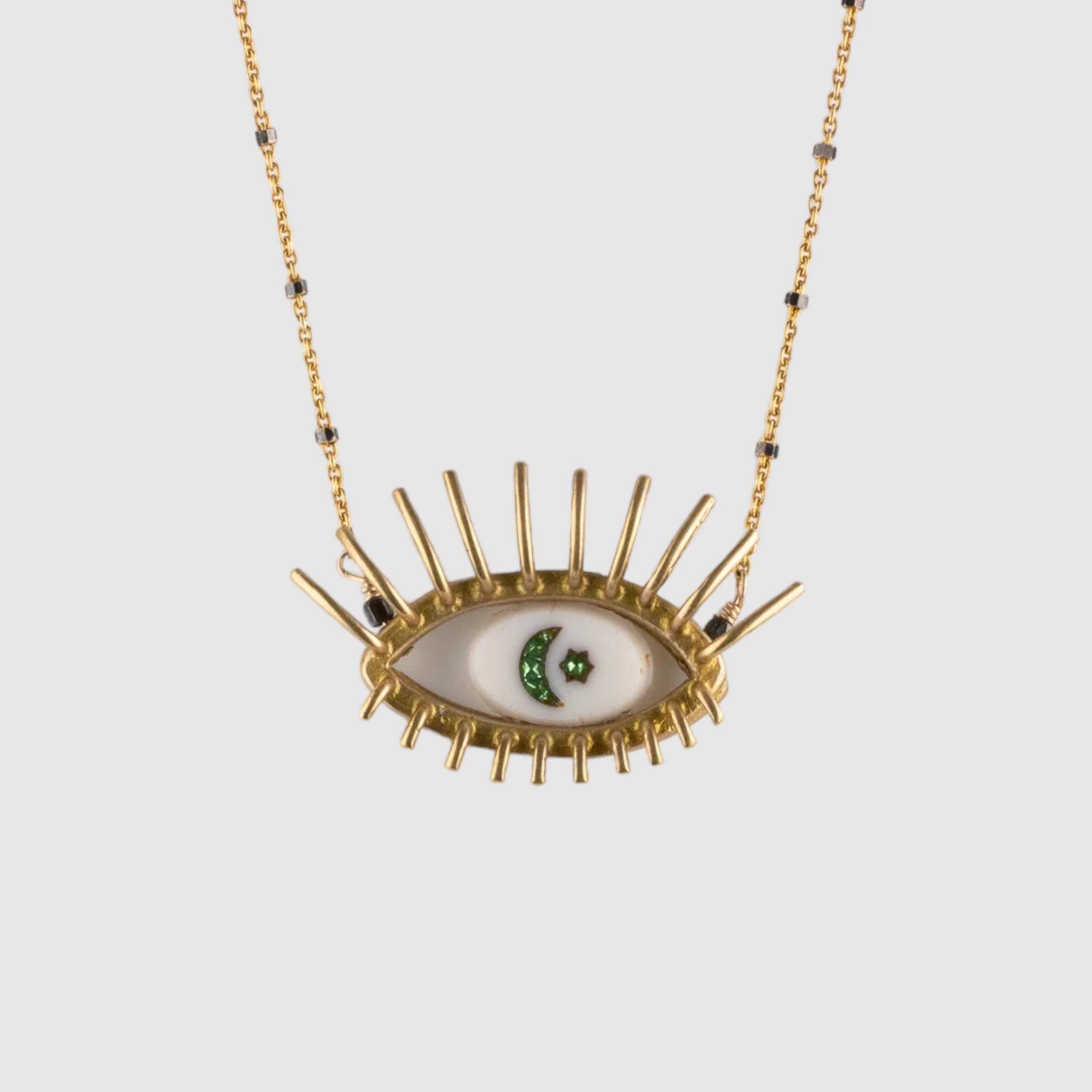 "20/20" // VERMEIL NECKLACE // WHITE & GREEN INTAGLIO
