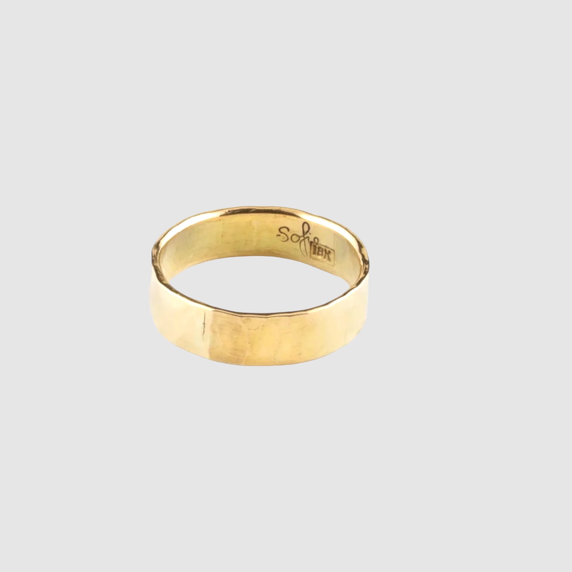 HAND HAMMERED 18K GOLD BAND
