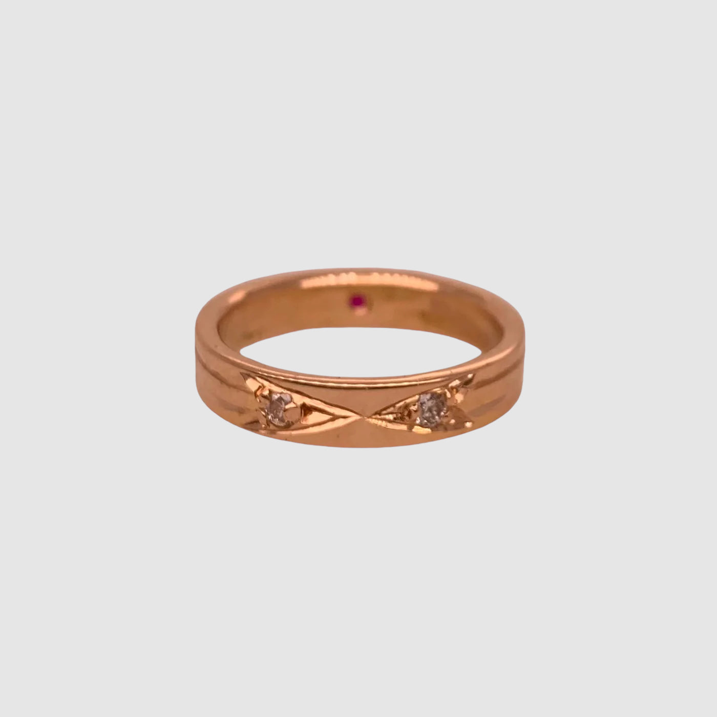 ROSE GOLD // ARROW RING // DOUBLE // RUBY & DIAMONDS