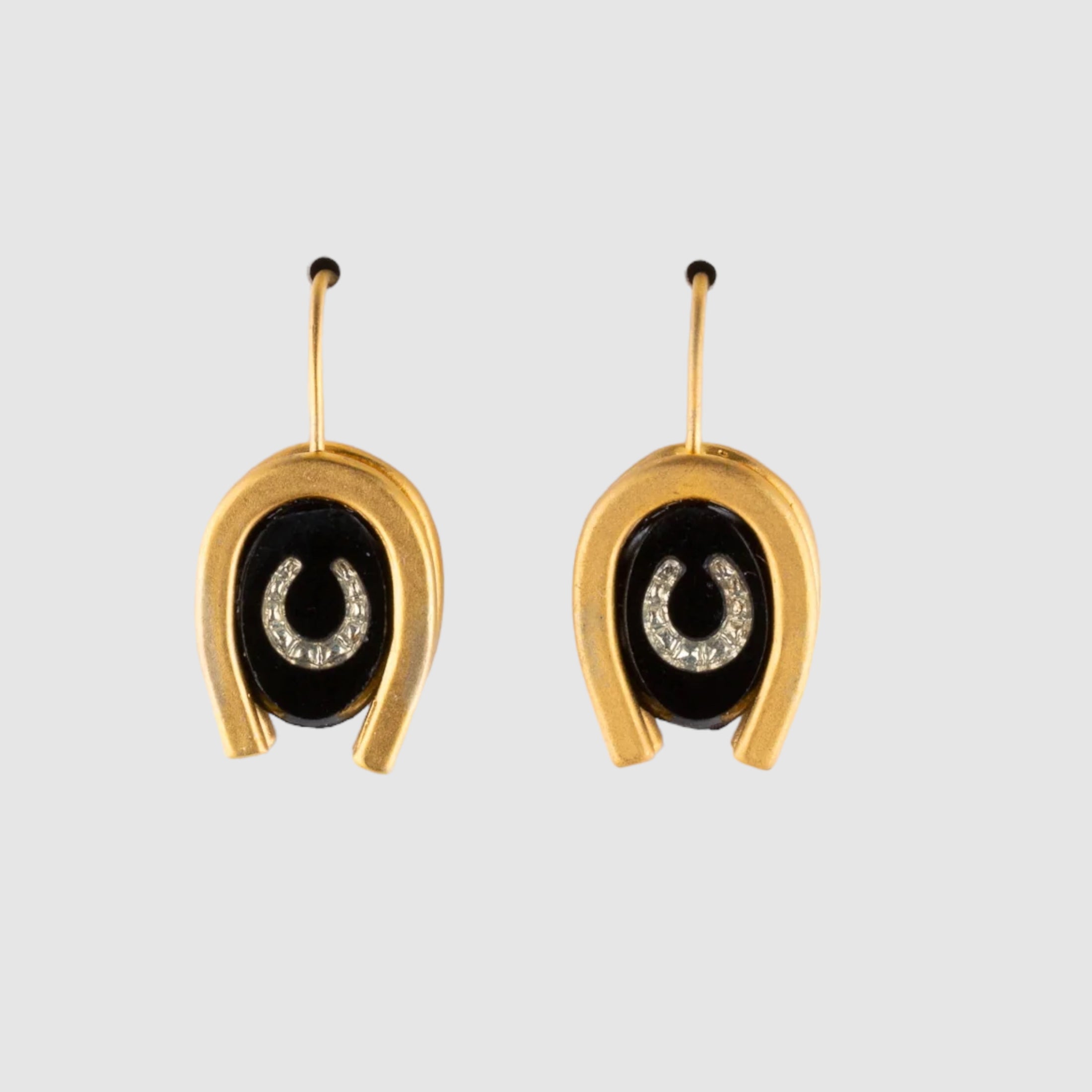 DOUBLE LUCK // VERMEIL EARRINGS // BLACK & WHITE