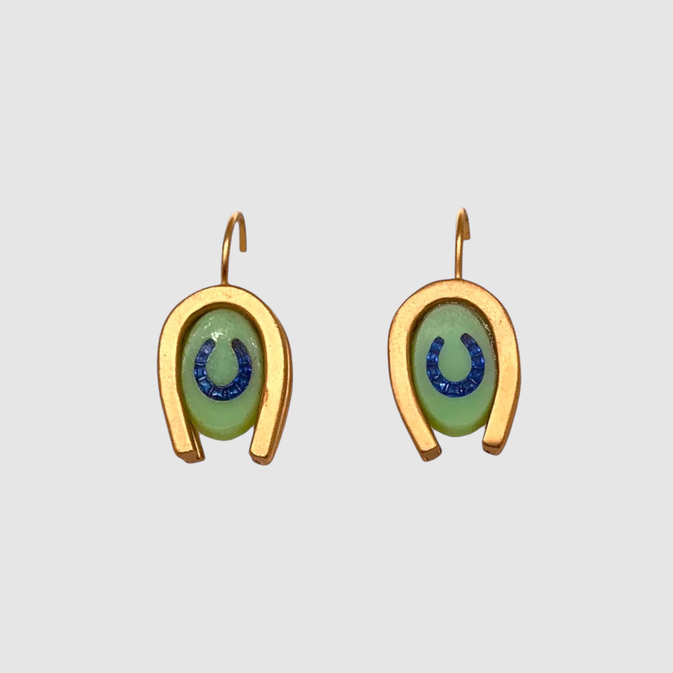 DOUBLE LUCK // VERMEIL EARRINGS // MINT & BLUE