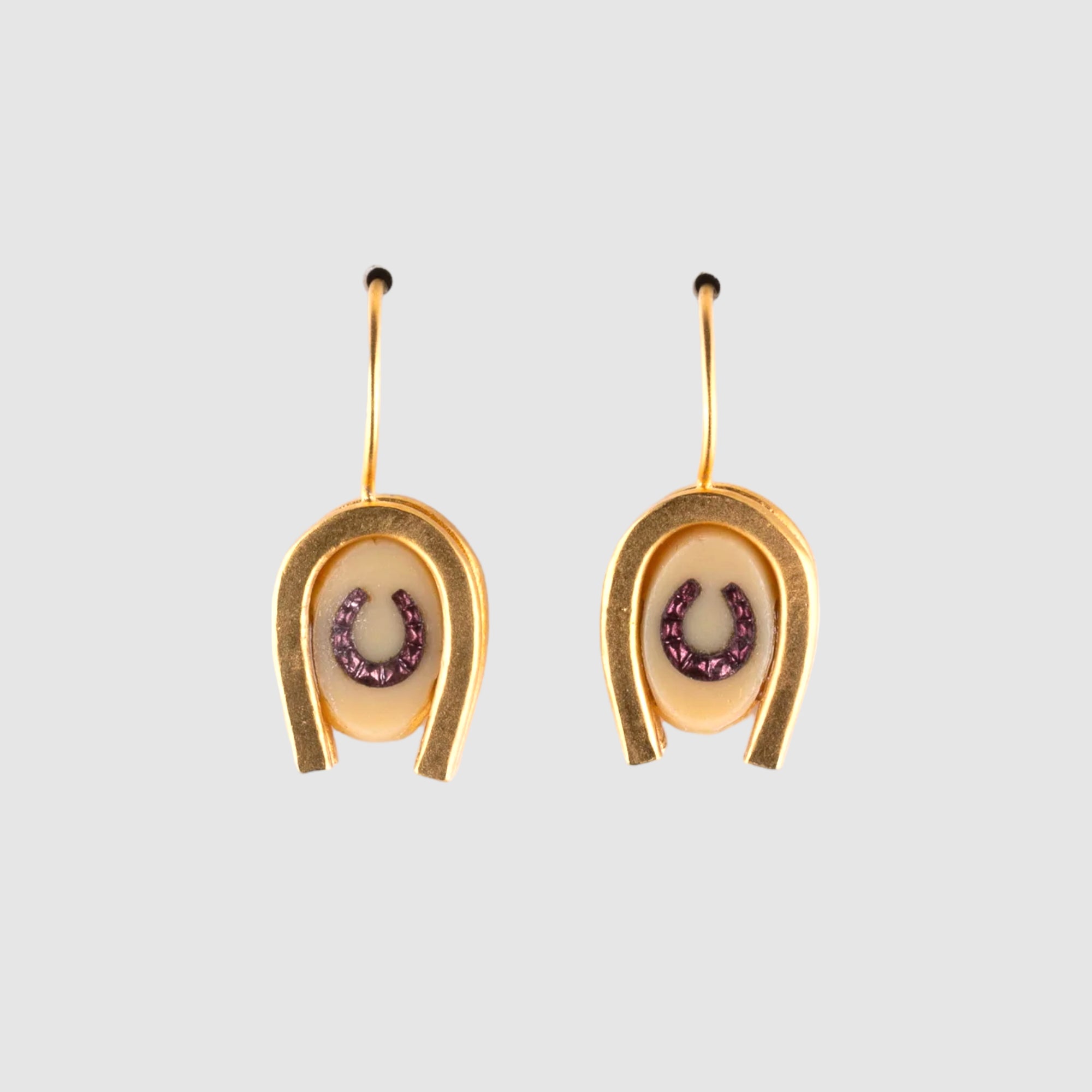 DOUBLE LUCK // VERMEIL EARRINGS // CREAM & PINK