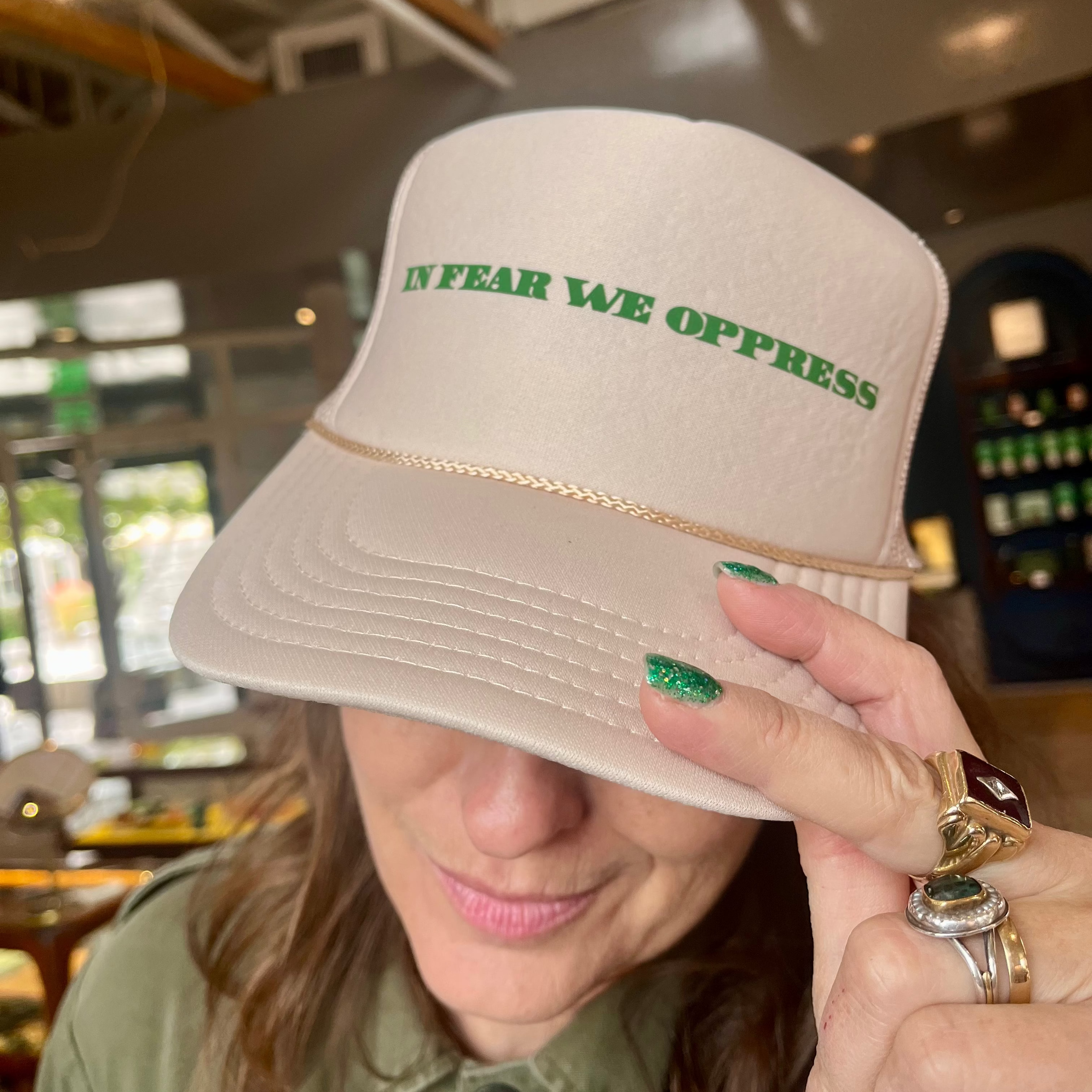 TRUCKER HAT // IN FEAR WE OPPRESS