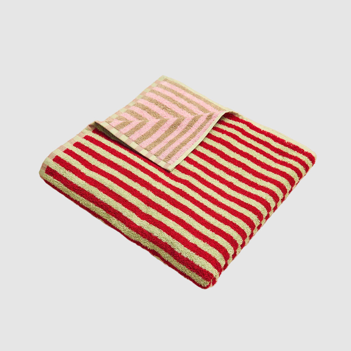 BATH TOWEL // LADYBUG STRIPE