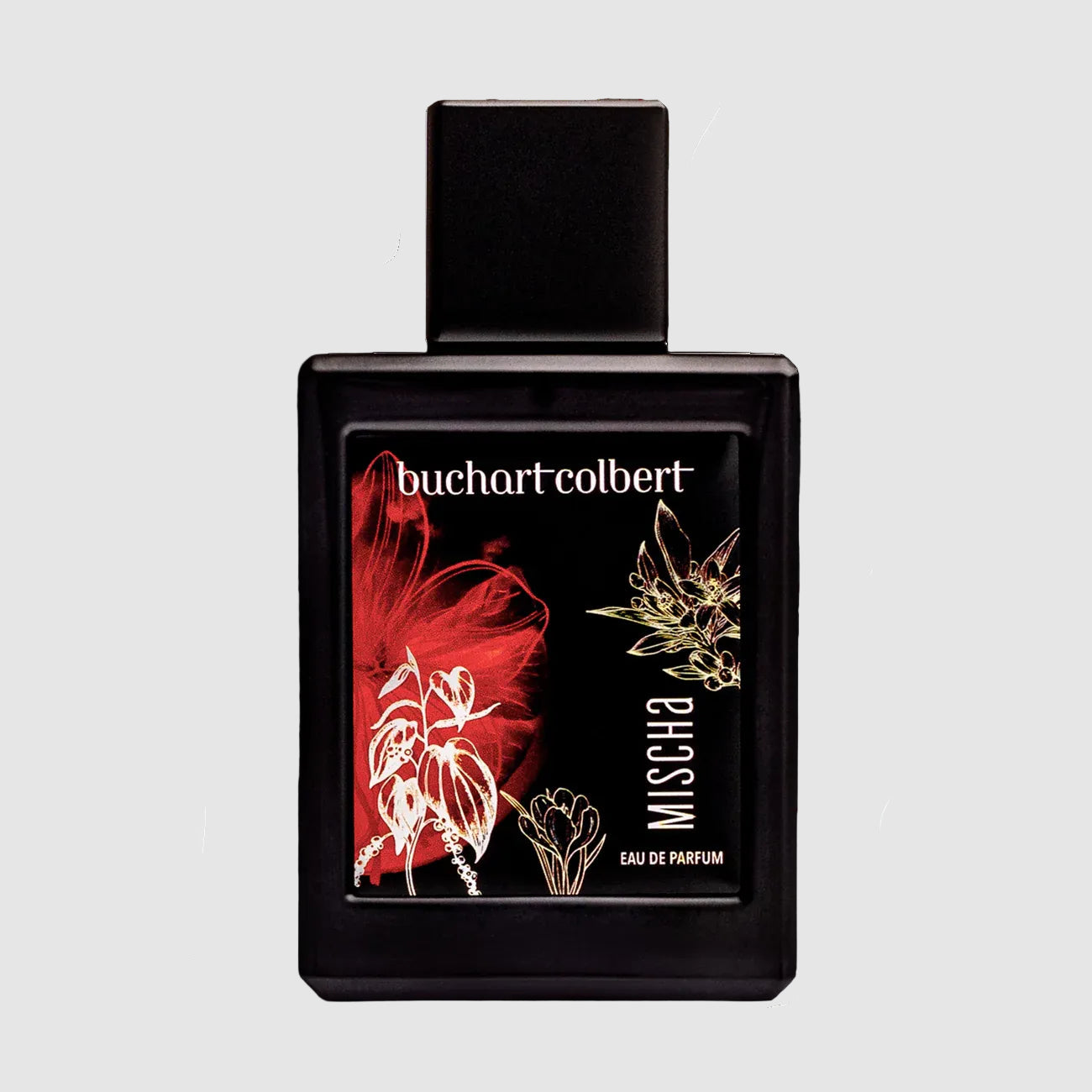 Buchart Colbert, 50ml perfume bottle labeled 'Mischa' on a light gray background
