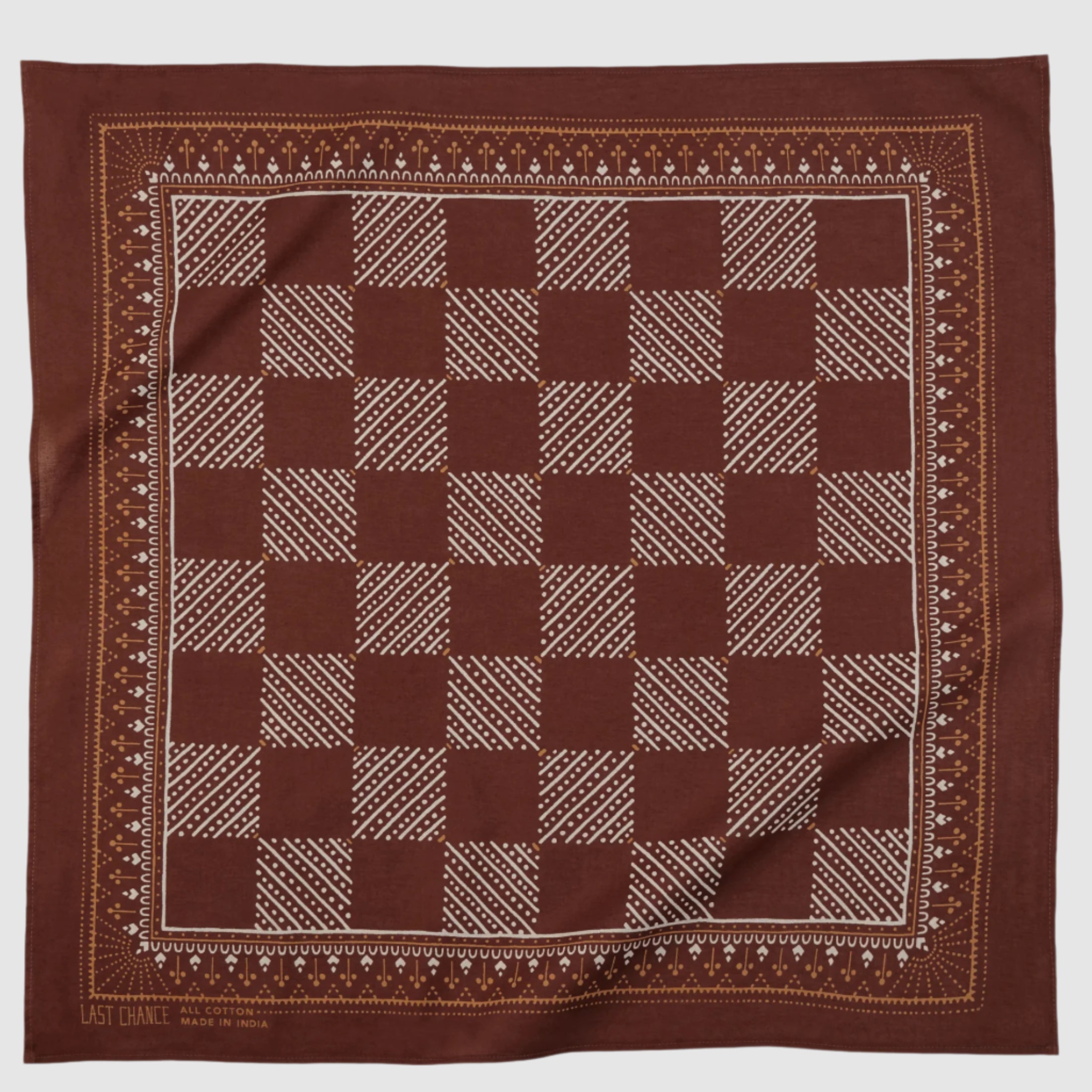 COTTON CHECKER BANDANA // COCOA