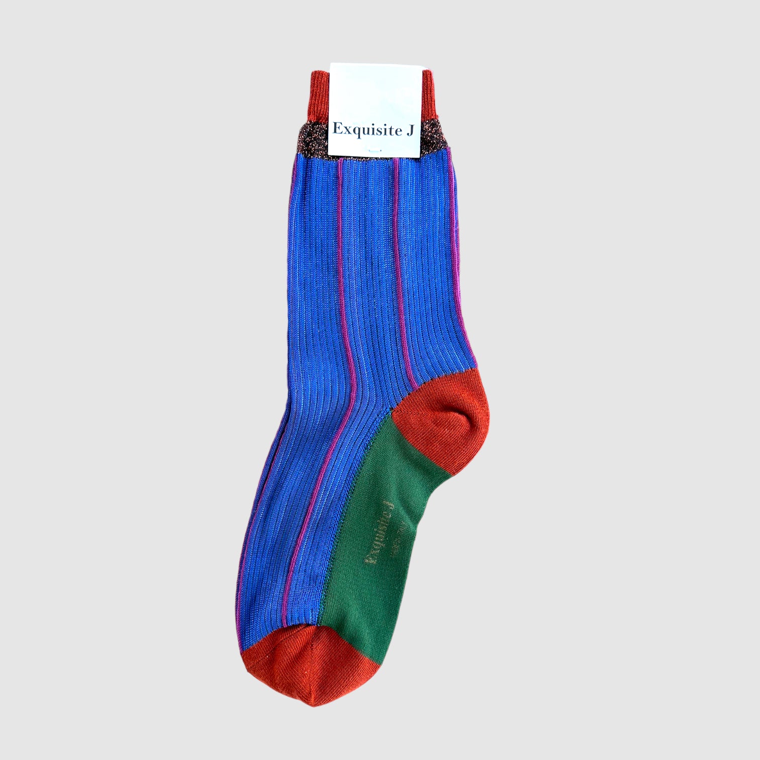 EXQUISITE J SOCKS // AD MAN SHEER NAVY & RUST