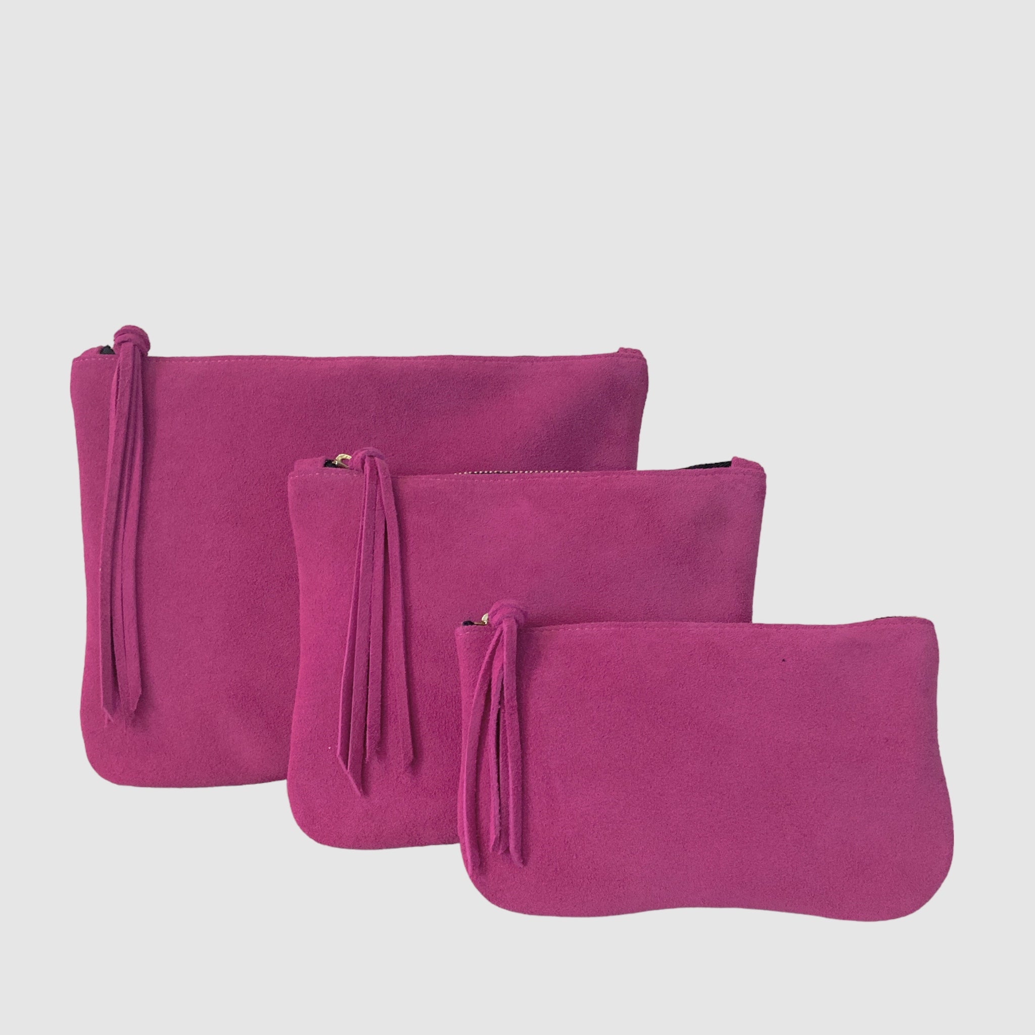 HOT PINK SUEDE CLUTCH