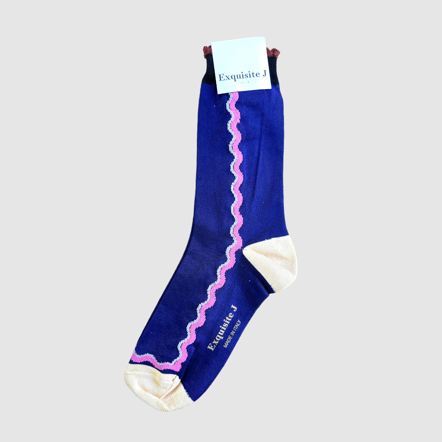 EXQUISITE J SOCKS // VIOLET SQUIGGLE
