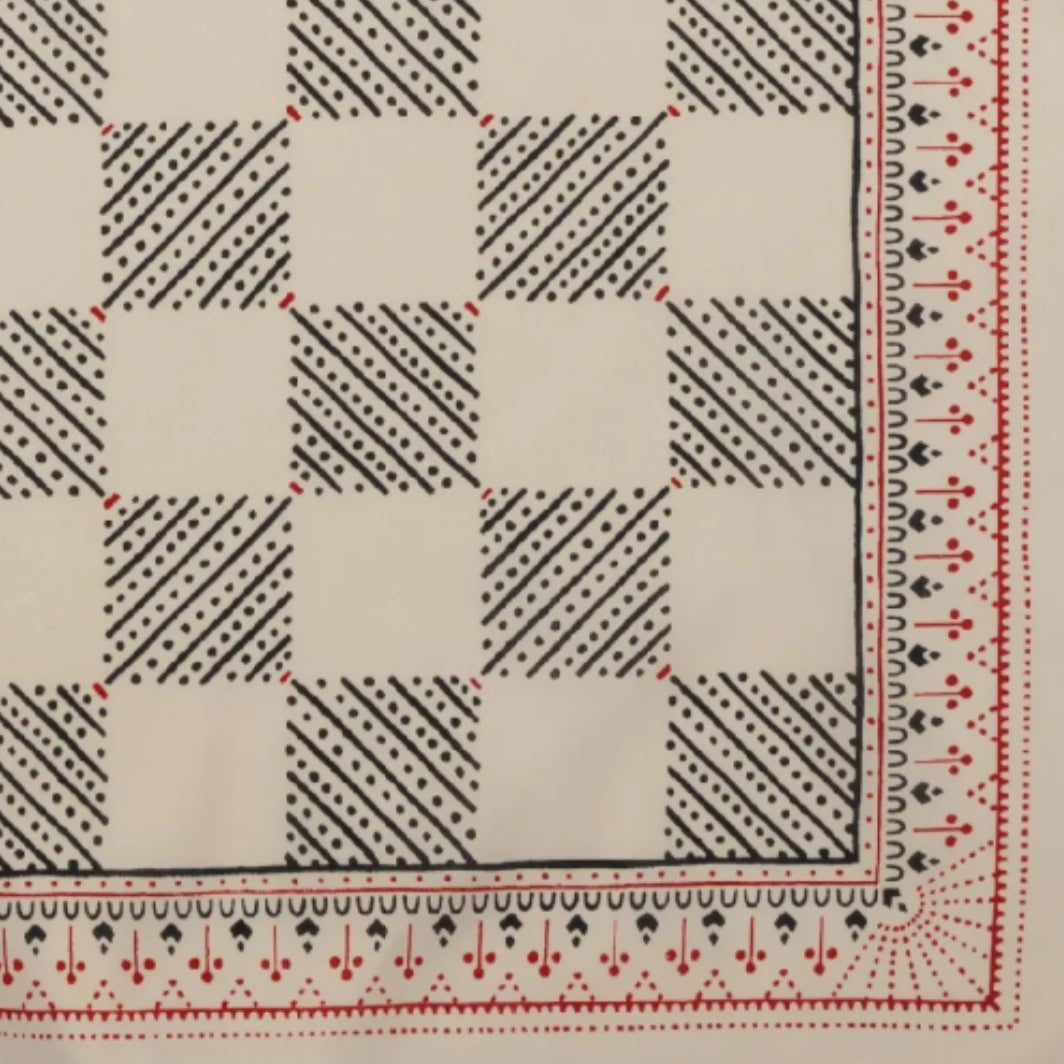 COTTON CHECKER BANDANA // SAND