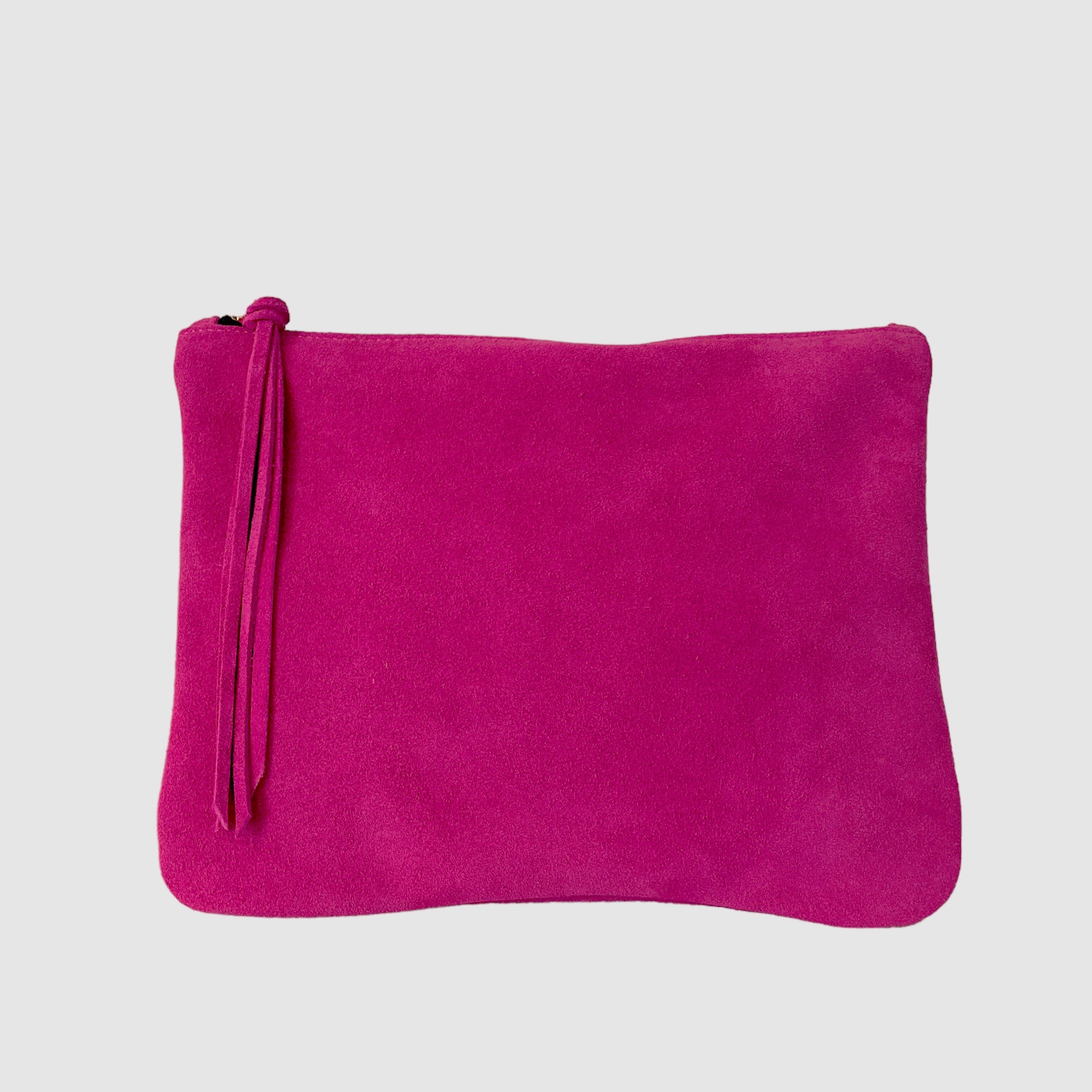 HOT PINK SUEDE CLUTCH