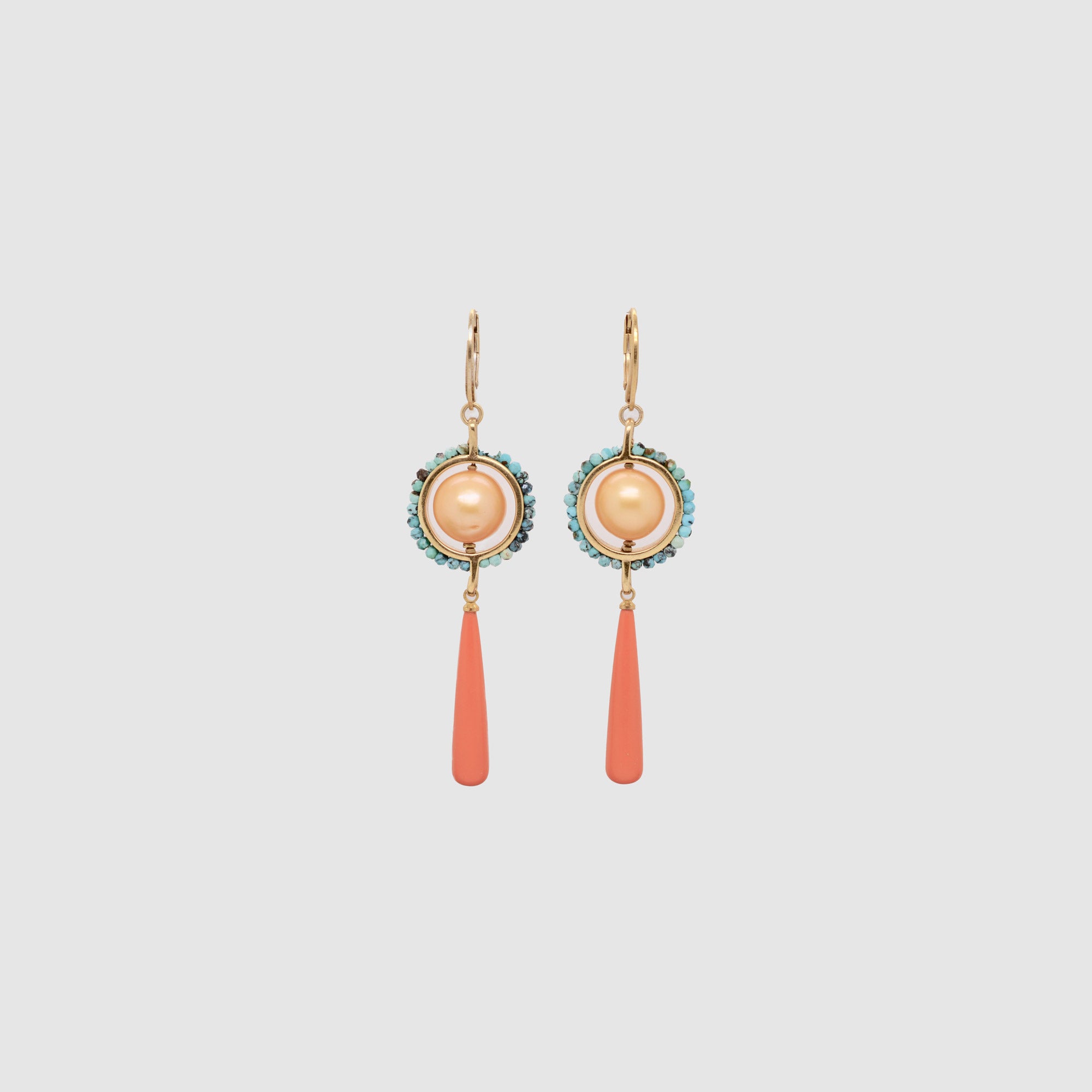 HEIRLOOM EARRINGS // TURQUOISE // CORAL DROP // GOLDEN PEARL