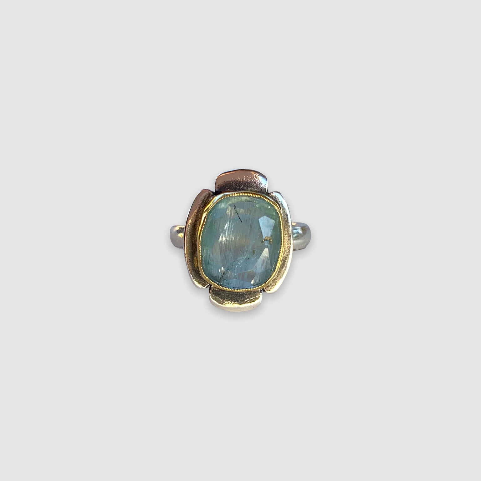 HEIRLOOM RING // FLOWER // ROSE CUT AQUAMARINE