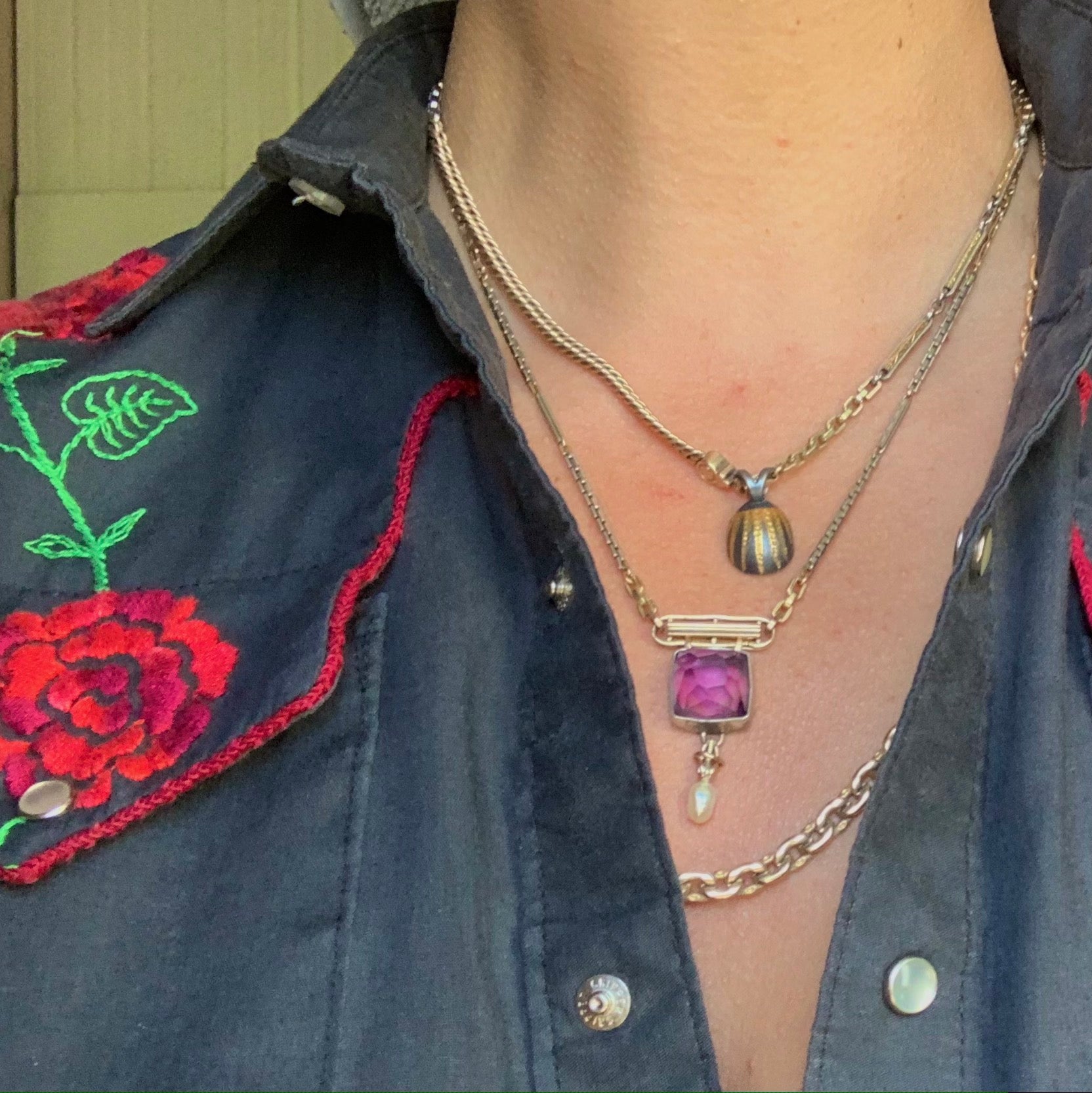 HEIRLOOM ROSE CUT AMETHYST // NECKLACE