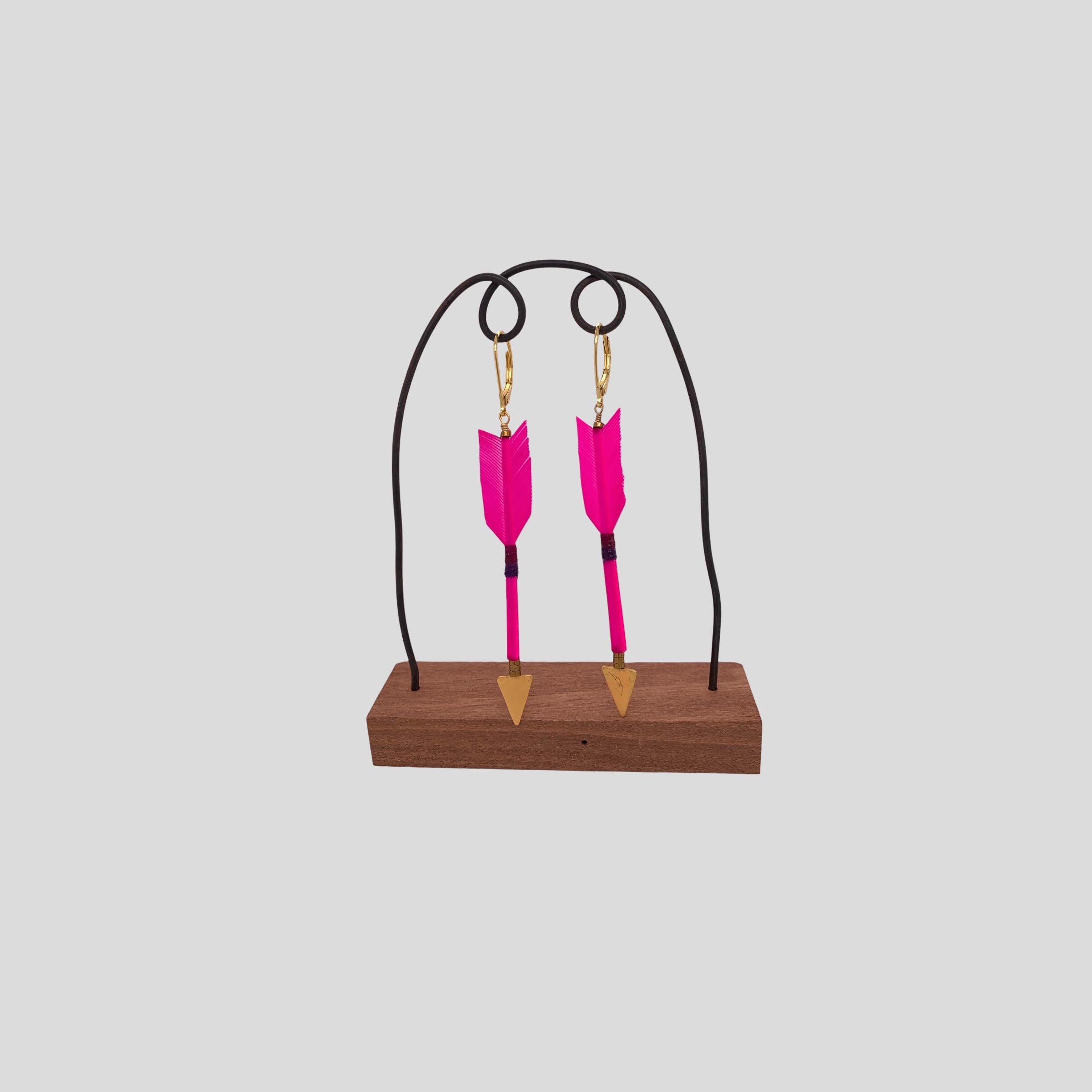 FEATHER ARROW EARRINGS // HOT HOT PINK // VERMEIL